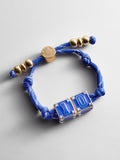 Block Party Varsity Number Custom Bracelet  - Cobalt Double Digit
