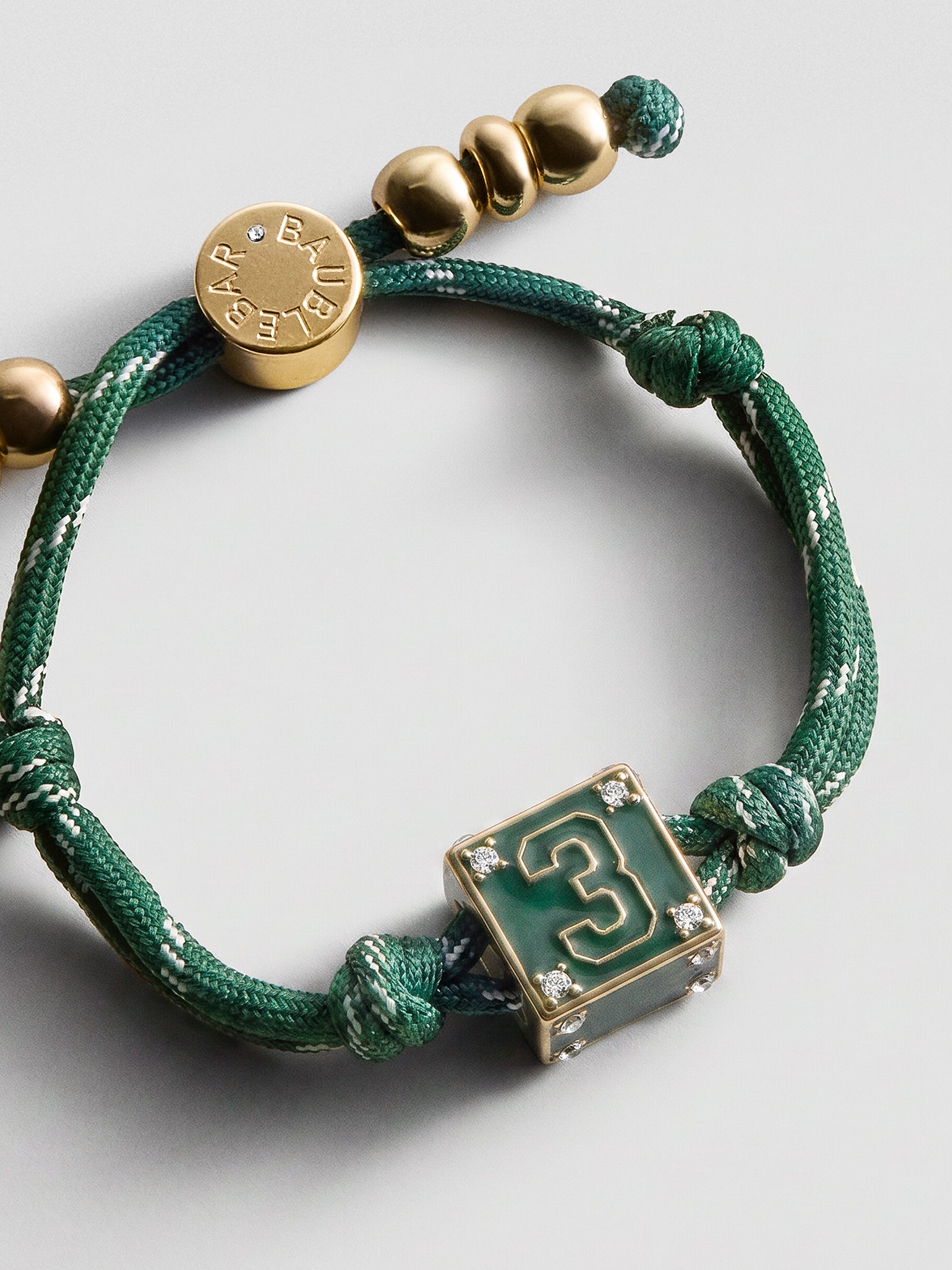 Block Party Varsity Number Custom Bracelet  - Dark Green Single Digit