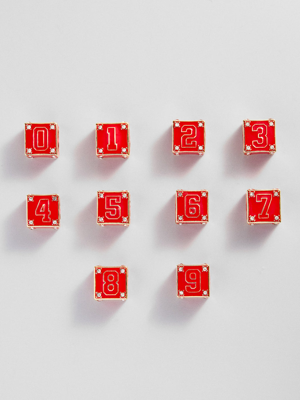 Block Party Varsity Number Custom Bracelet  - Cherry Red Single Digit