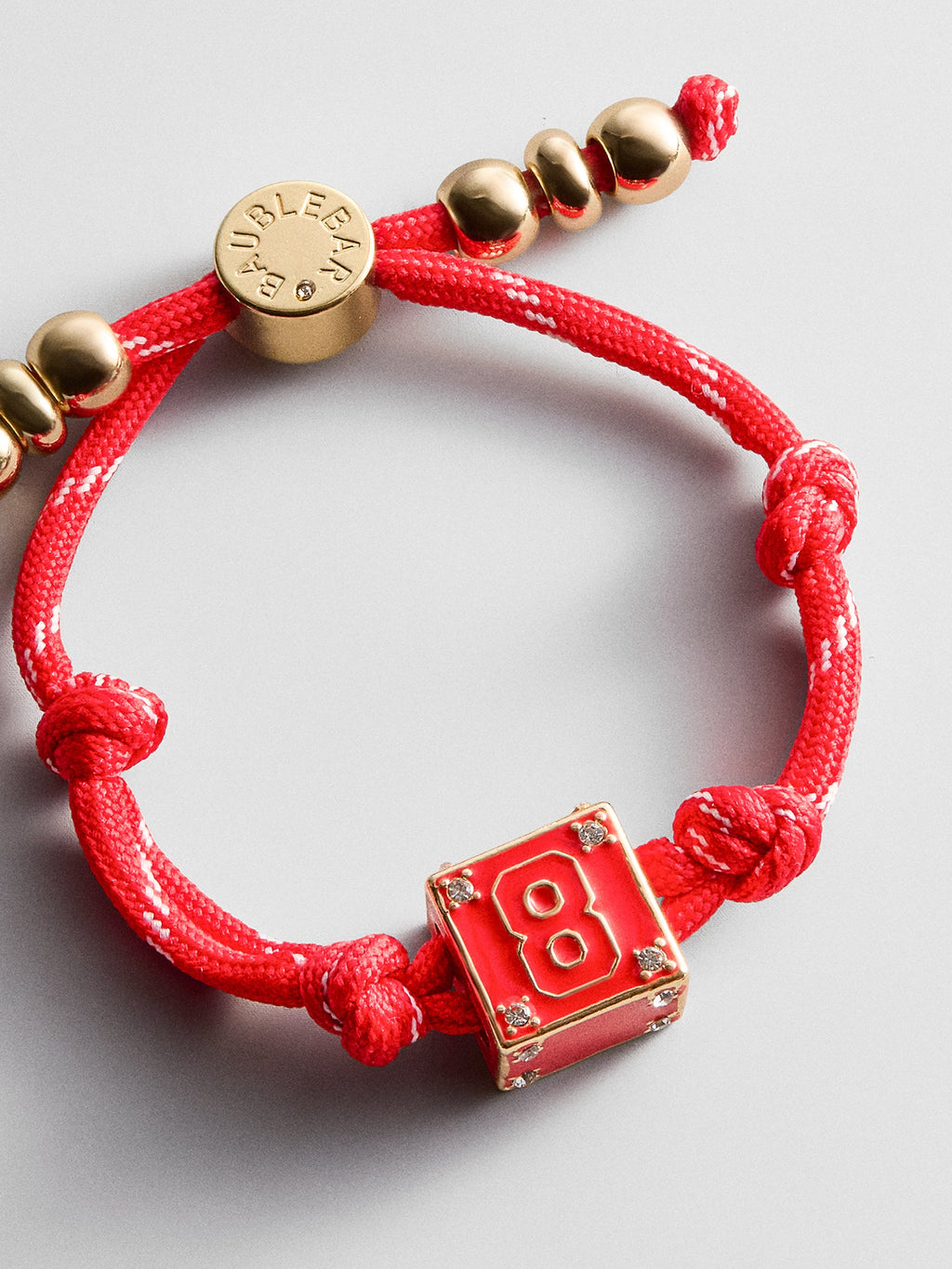 Block Party Varsity Number Custom Bracelet  - Cherry Red Single Digit