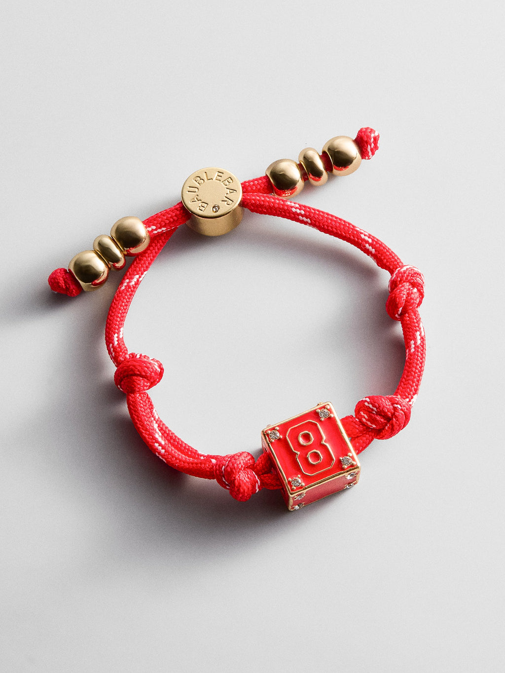 Block Party Varsity Number Custom Bracelet  - Cherry Red Single Digit