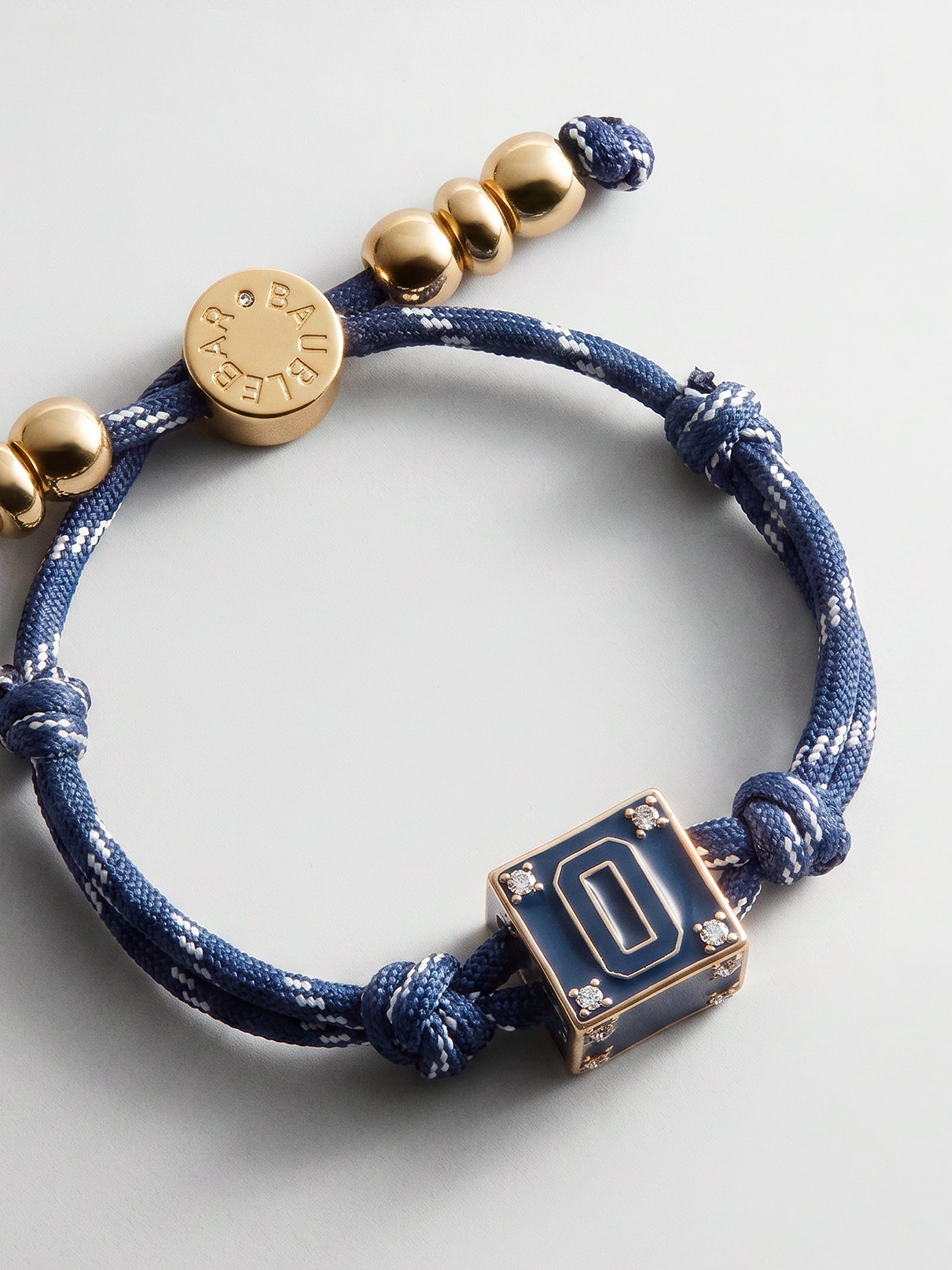 Block Party Varsity Number Custom Bracelet  - Navy Single Digit