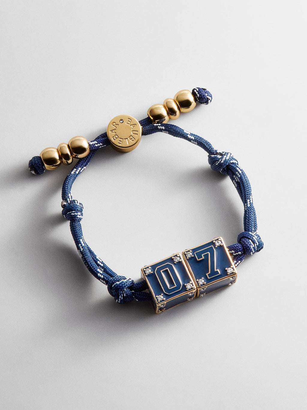 Block Party Varsity Number Custom Bracelet  - Navy Double Digit