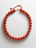 Mini Jane Beaded Necklace - Red Jasper