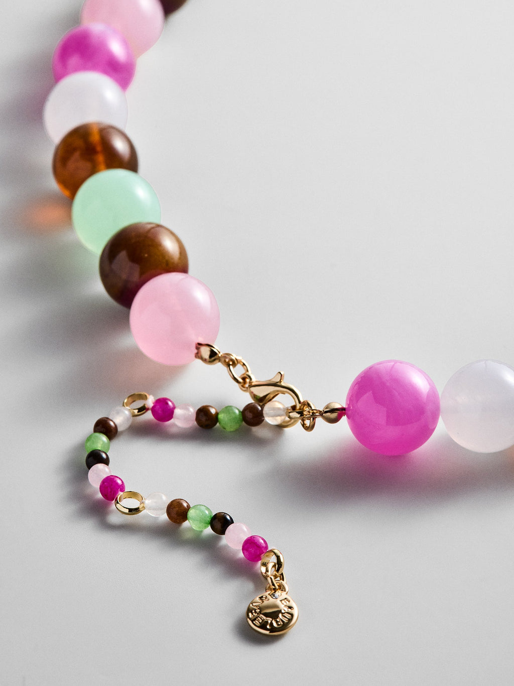 Mini Jane Beaded Necklace - Pink Multi Bead