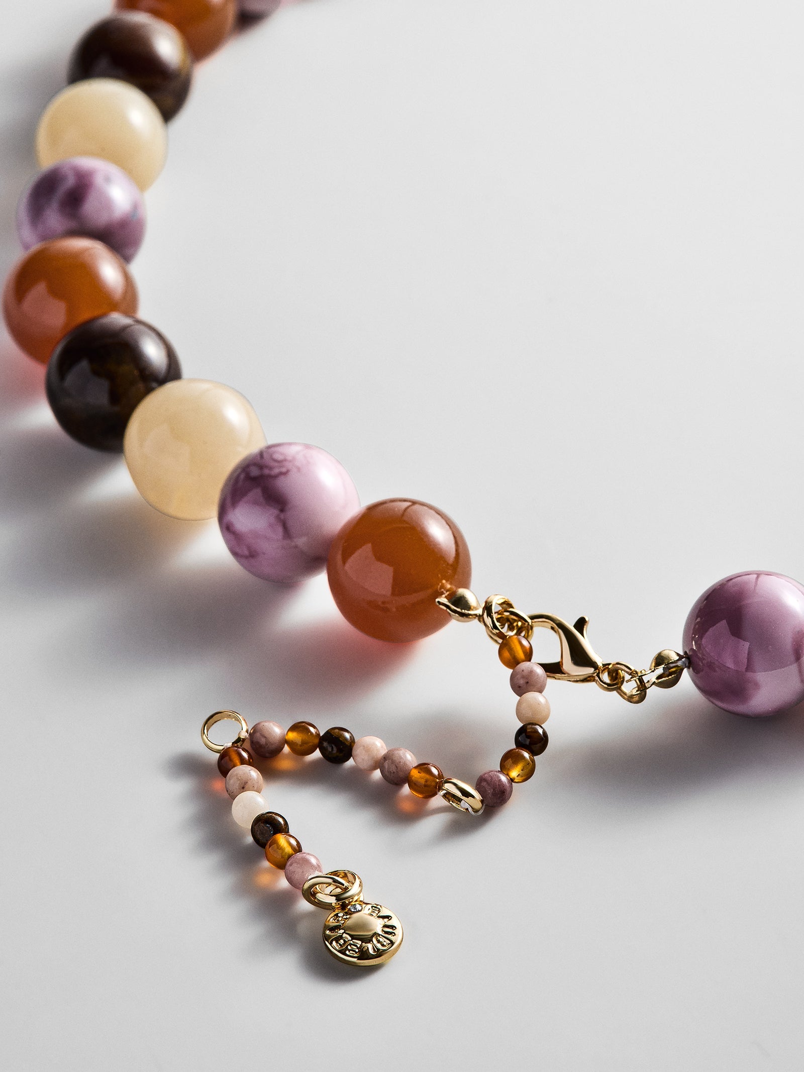 Mini Jane Beaded Necklace - Brown Multi Bead