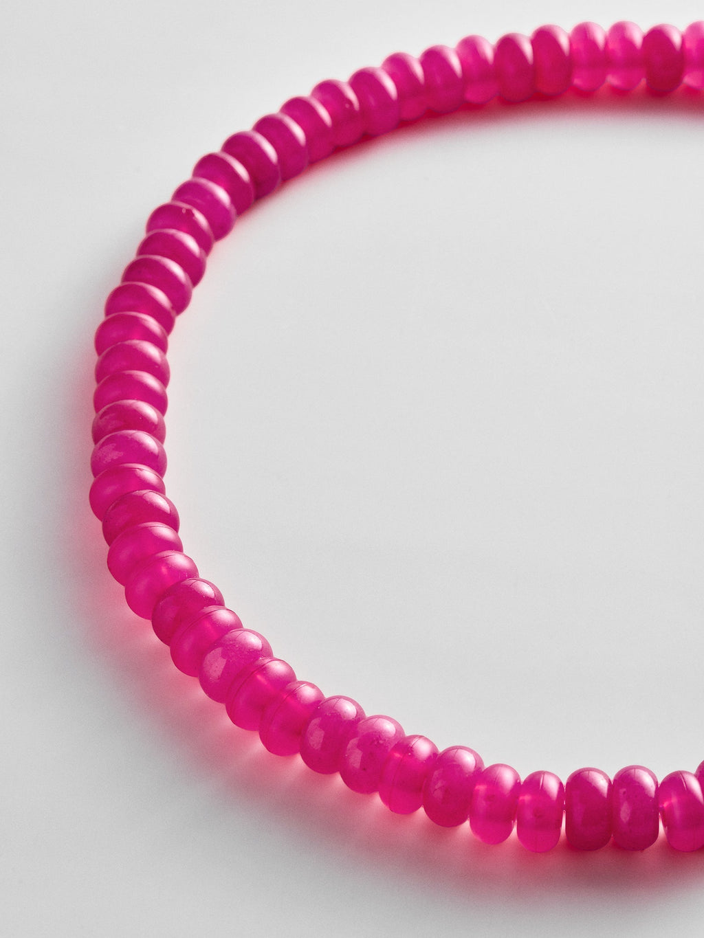 Joyce Semi-Precious Beaded Necklace - Fuchsia Agate Bead