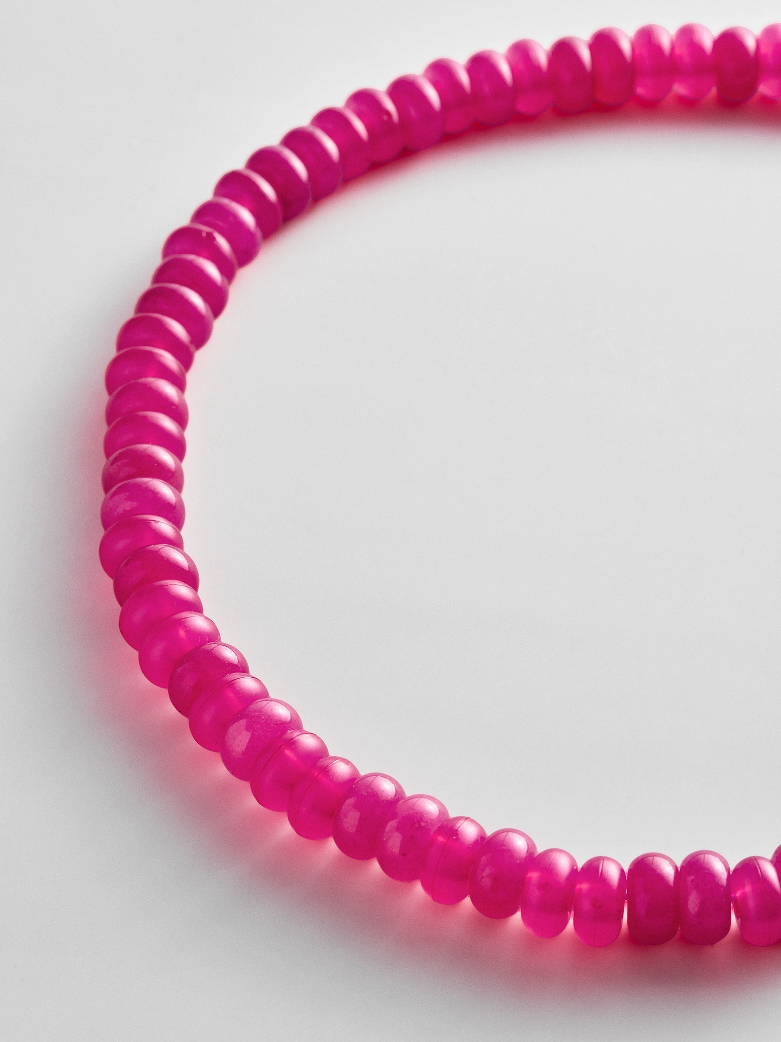Joyce Semi-Precious Beaded Necklace - Fuchsia Agate Bead