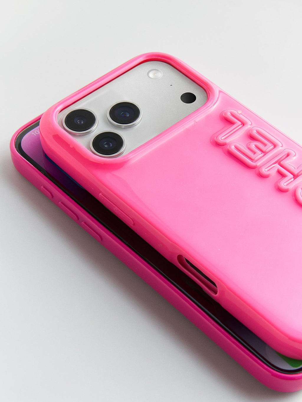 Fine Line Custom iPhone Case - Fuchsia/Fuchsia