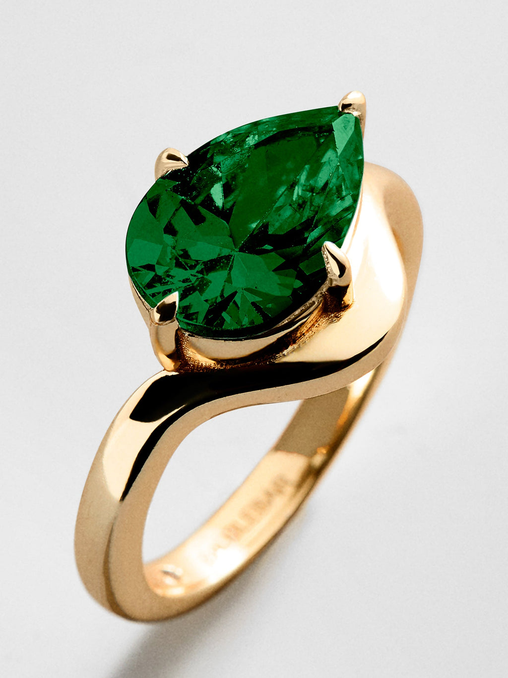 Wavy Custom Birthstone Ring - Gold