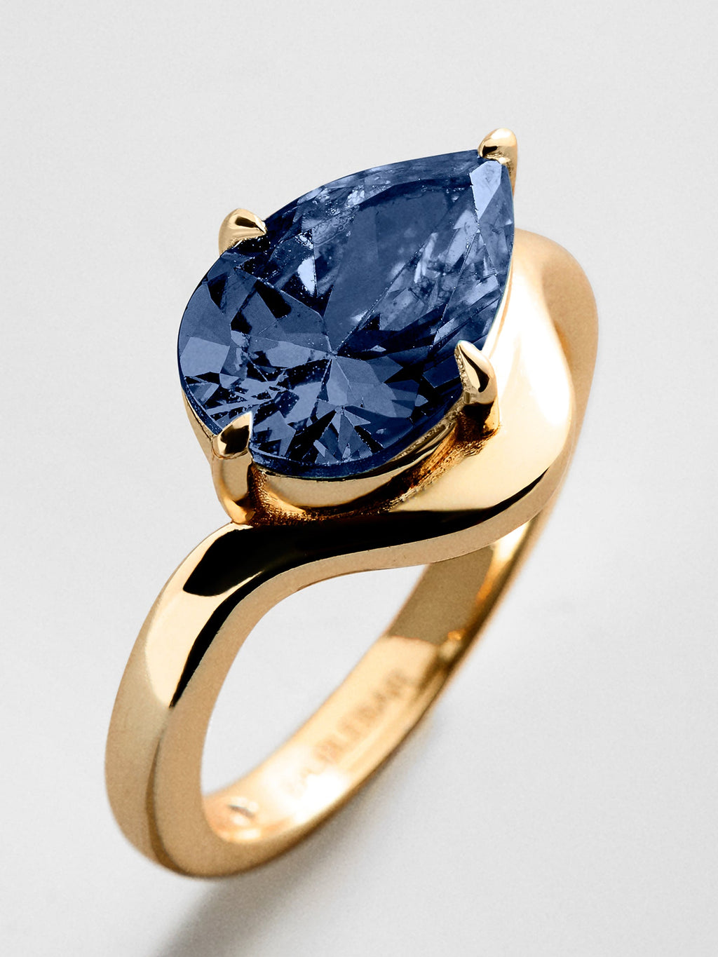 Wavy Custom Birthstone Ring - Gold