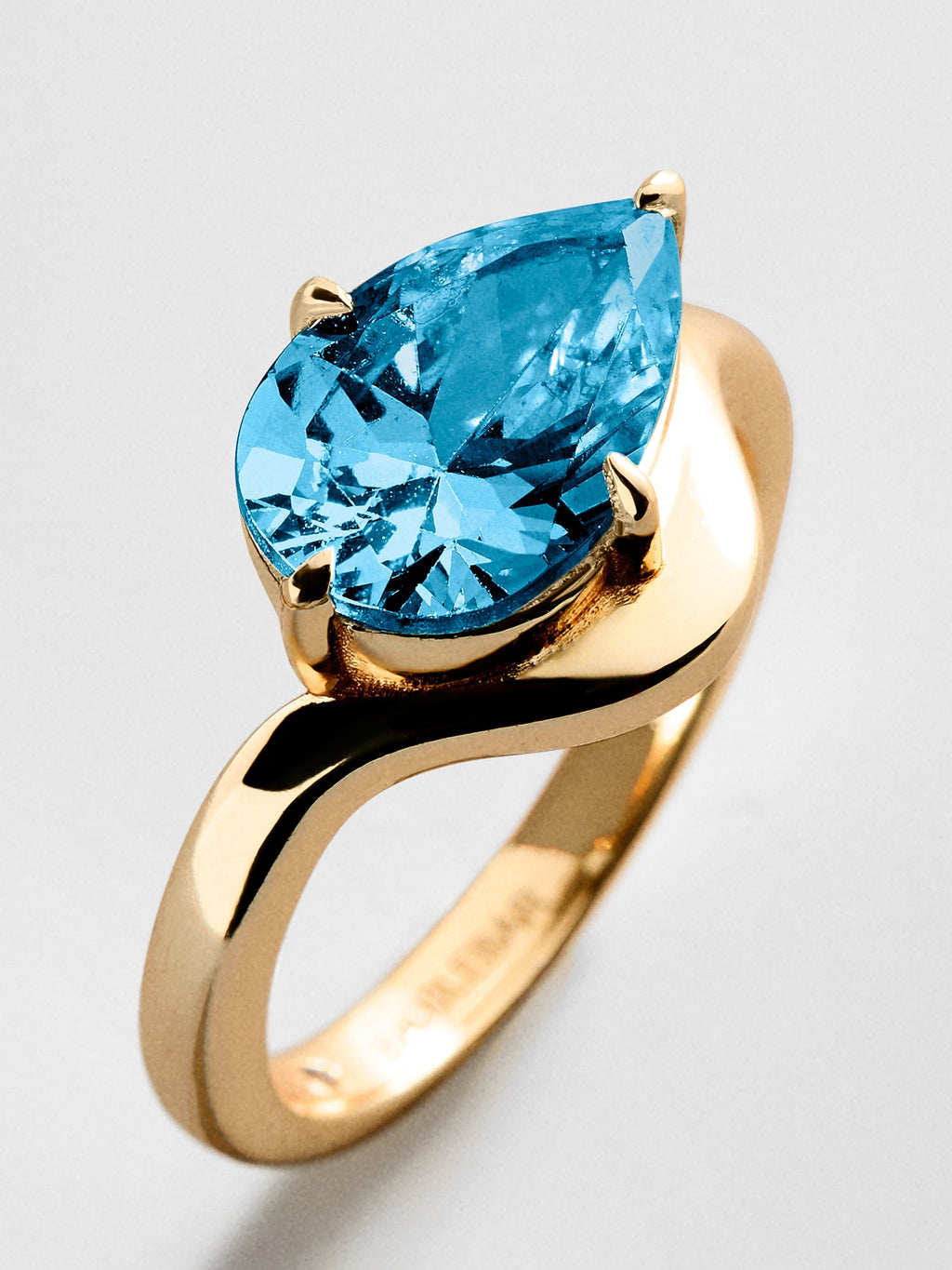 Wavy Custom Birthstone Ring - Gold