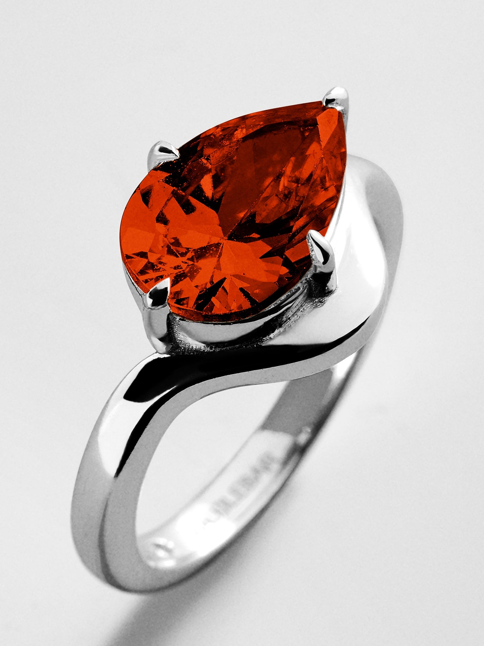 Wavy Custom Birthstone Ring - Silver