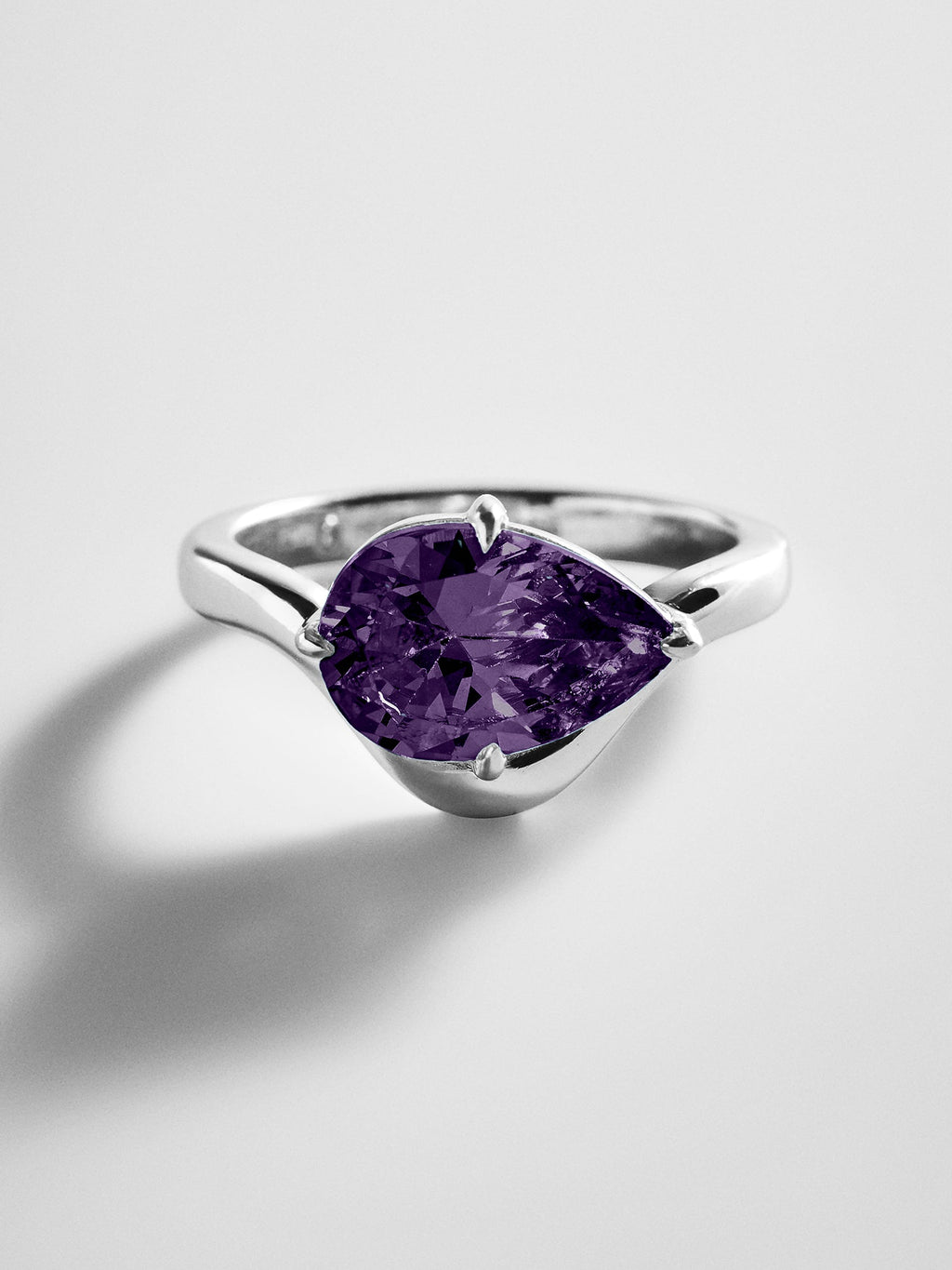 Wavy Custom Birthstone Ring - Silver