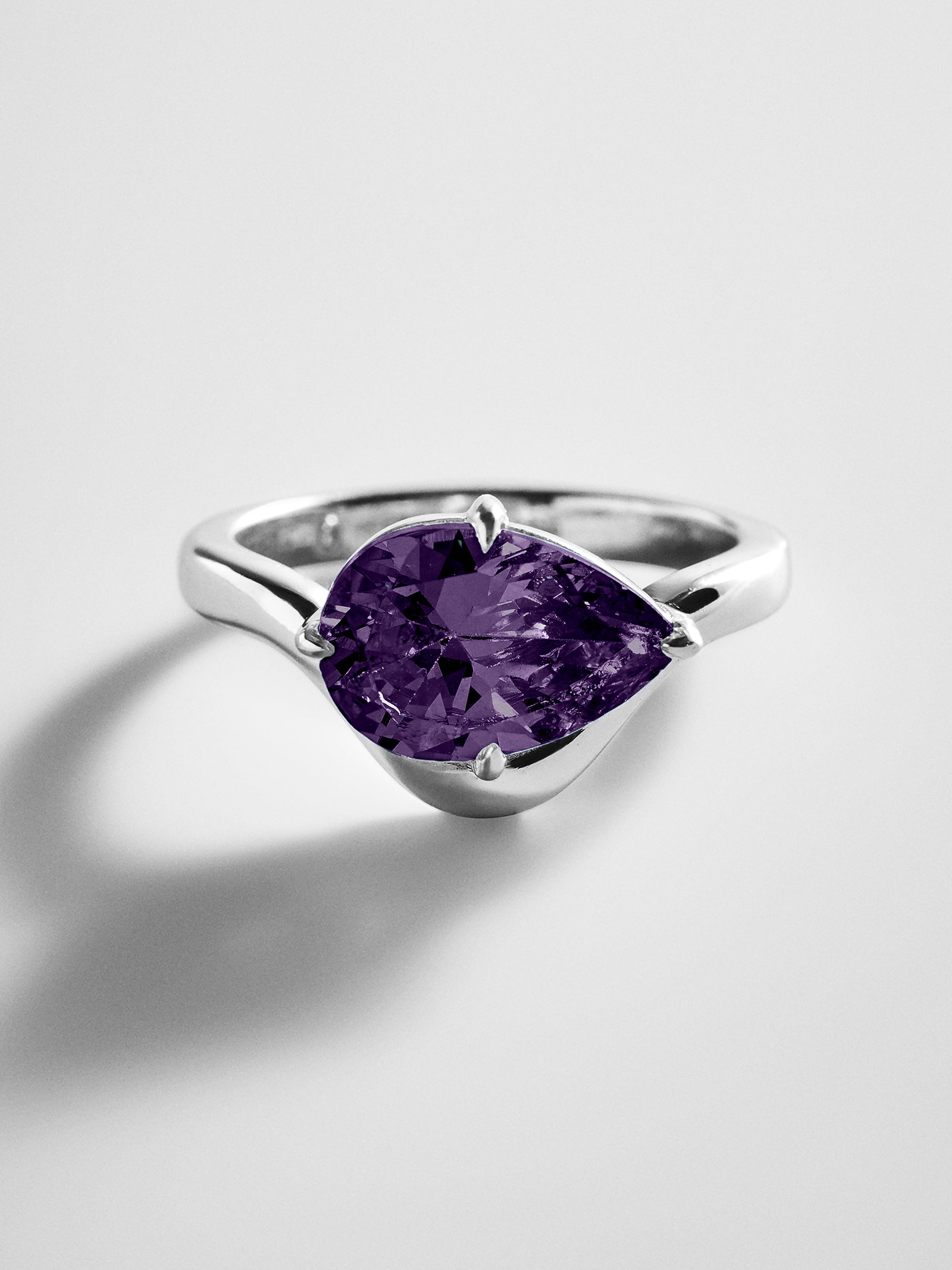Wavy Custom Birthstone Ring - Silver
