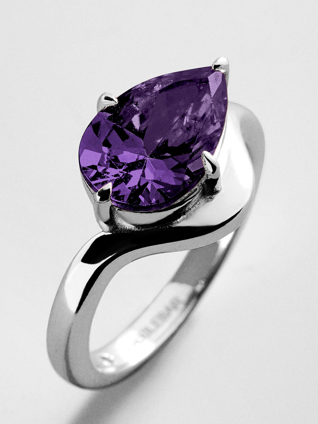 Wavy Custom Birthstone Ring - Silver