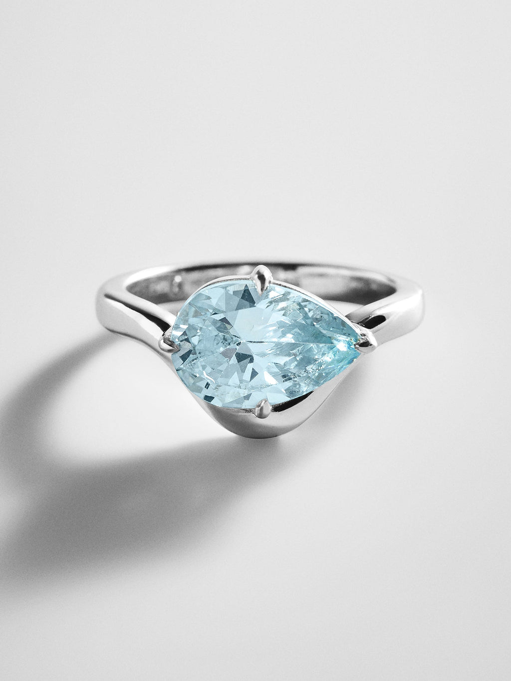 Wavy Custom Birthstone Ring - Silver