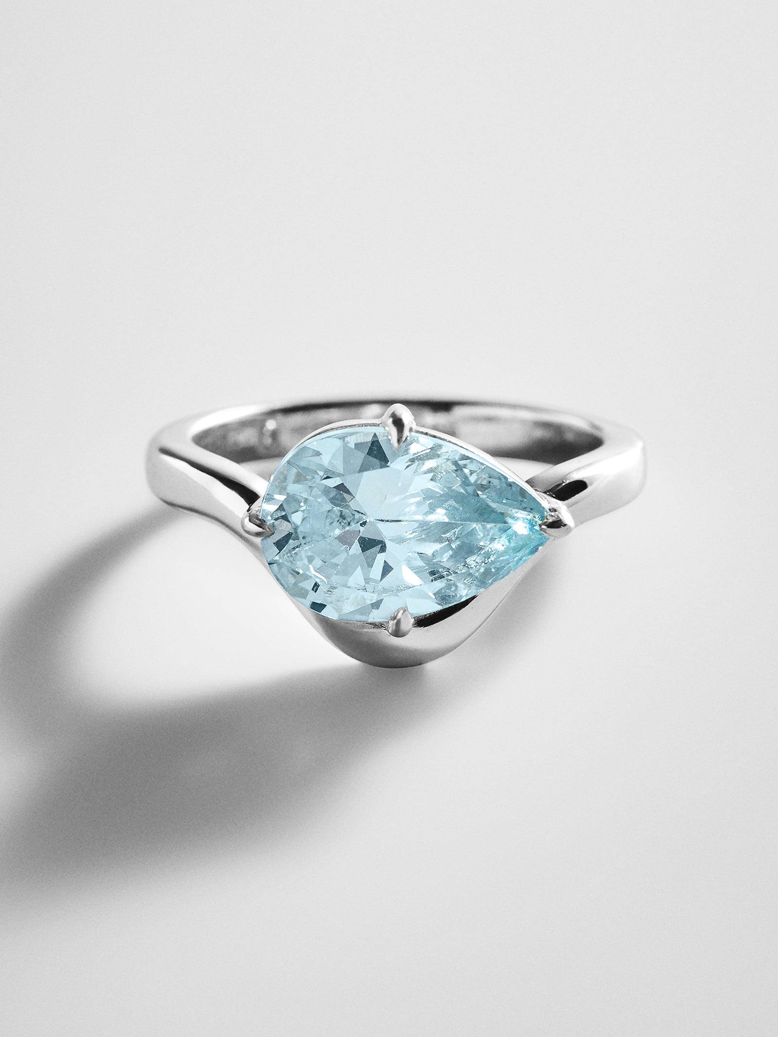 Wavy Custom Birthstone Ring - Silver