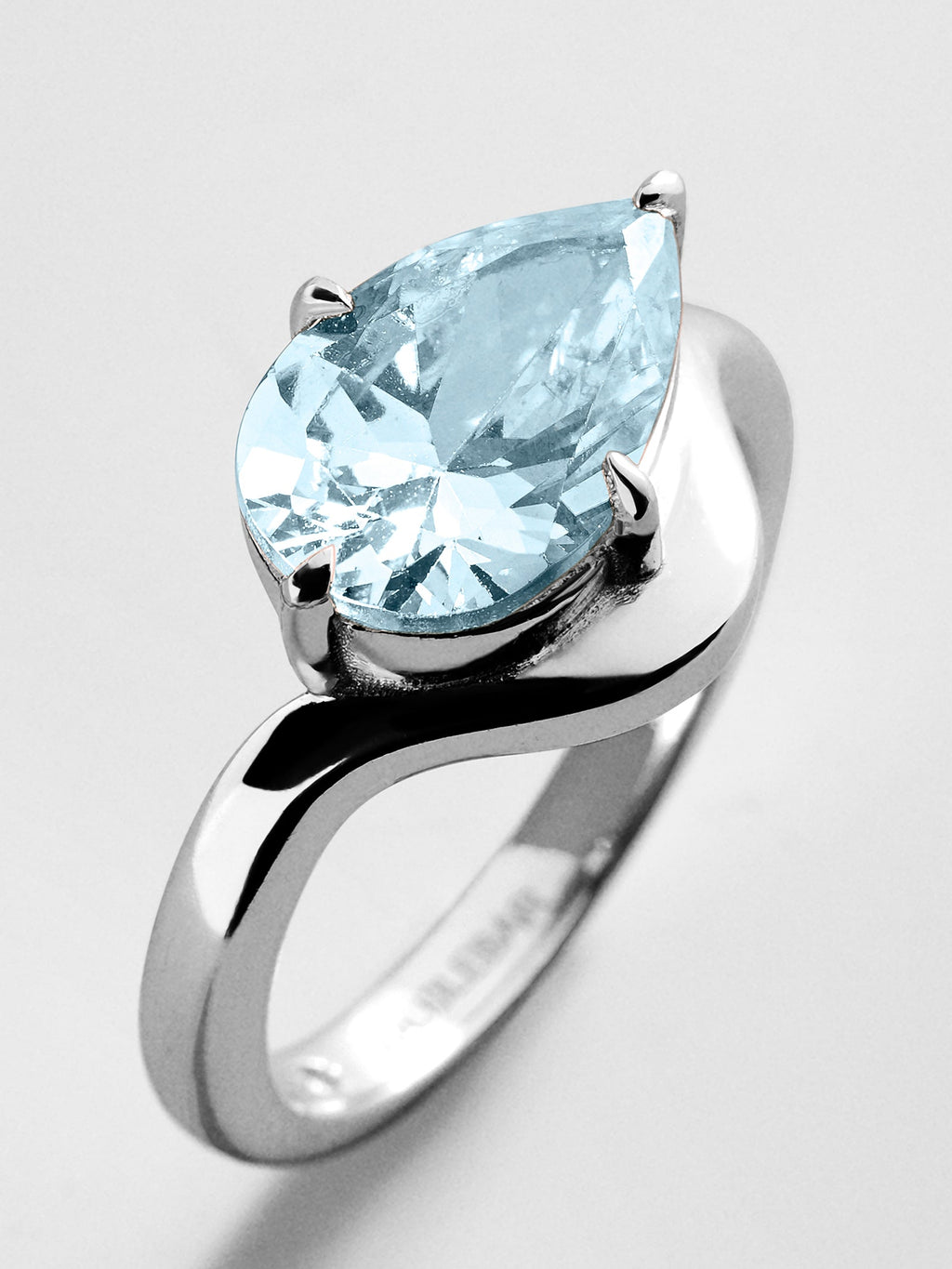 Wavy Custom Birthstone Ring - Silver