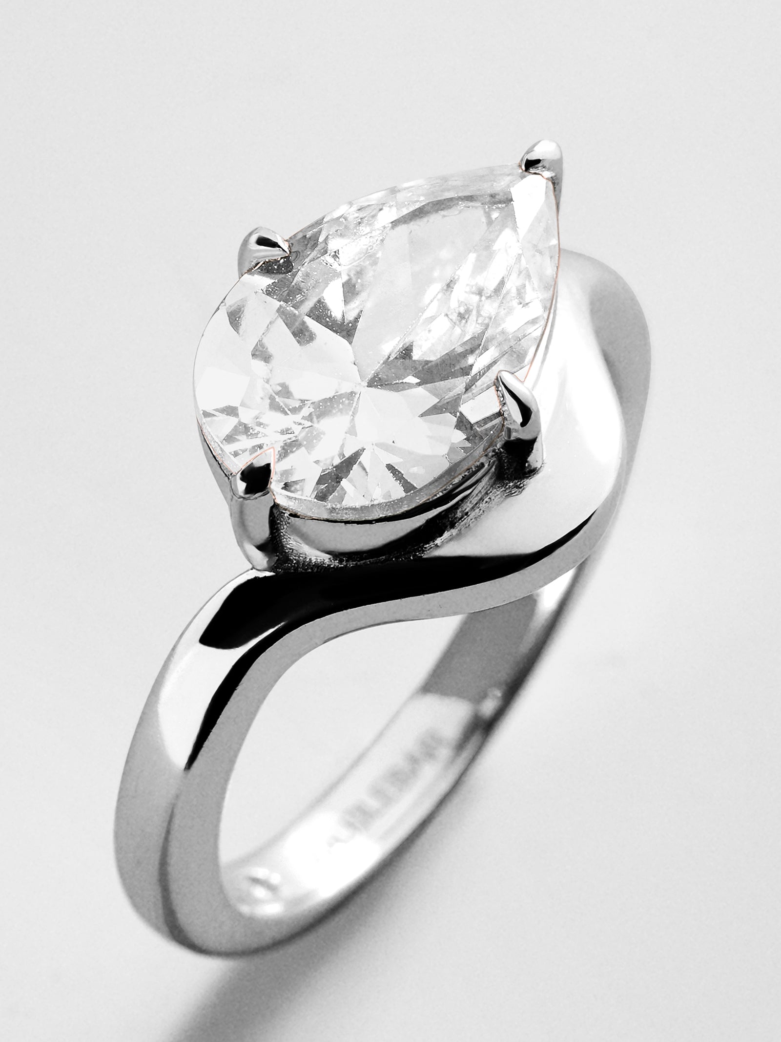 Wavy Custom Birthstone Ring - Silver