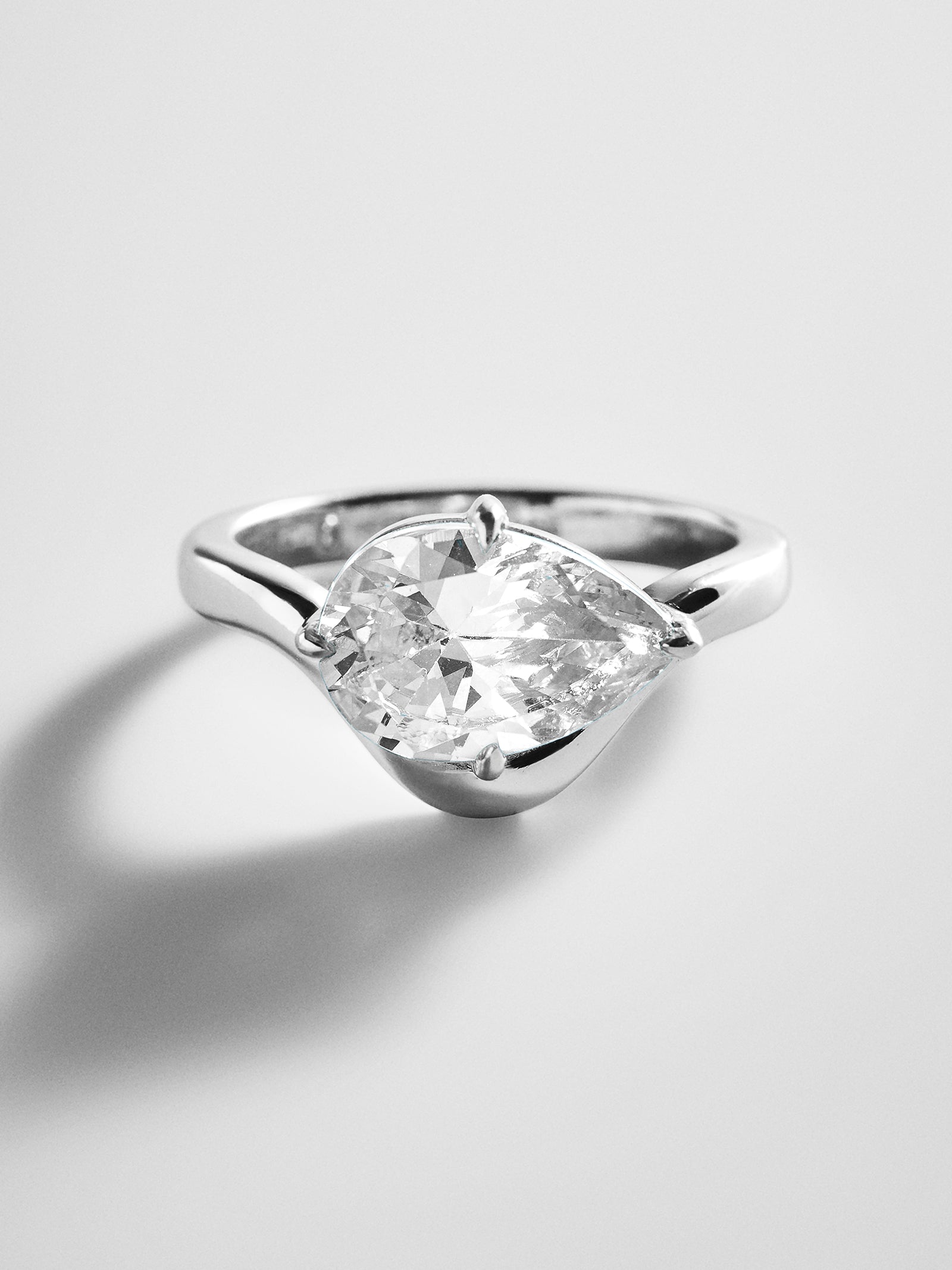 Wavy Custom Birthstone Ring - Silver