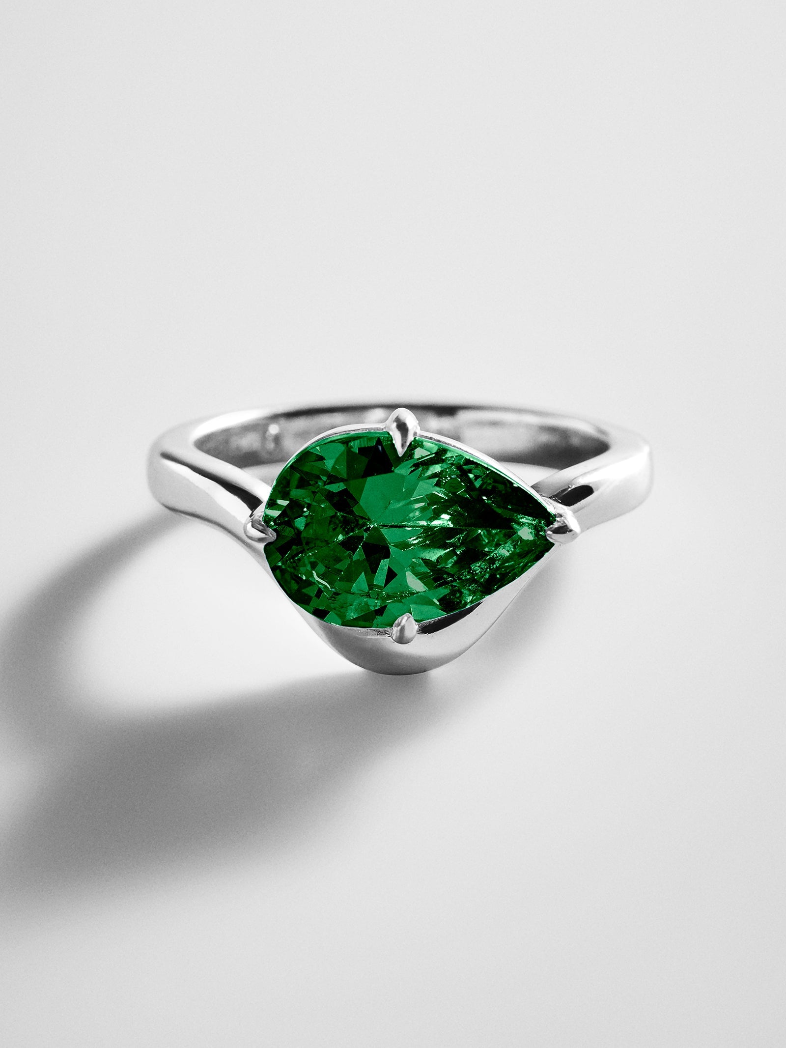Wavy Custom Birthstone Ring - Silver