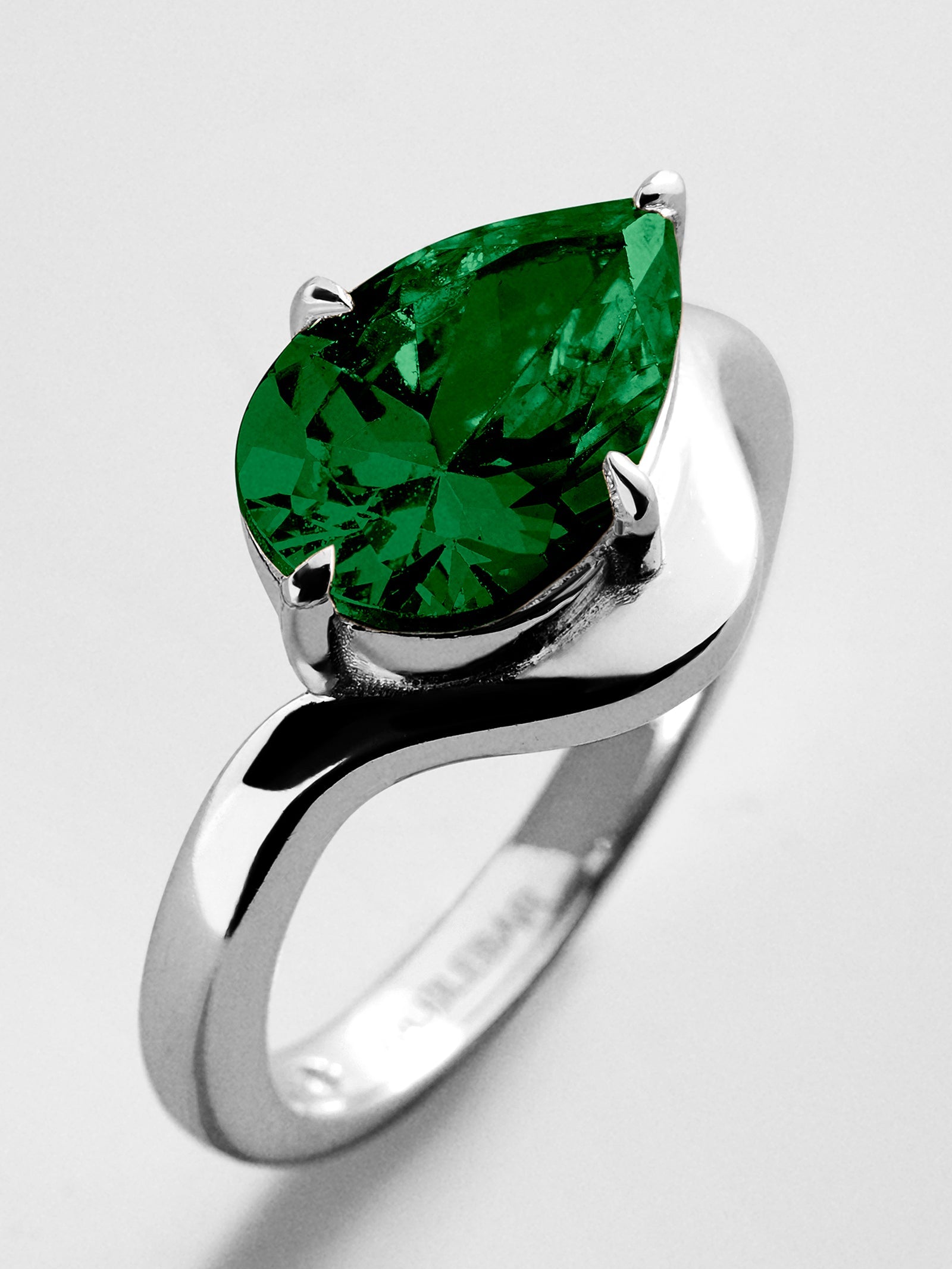 Wavy Custom Birthstone Ring - Silver