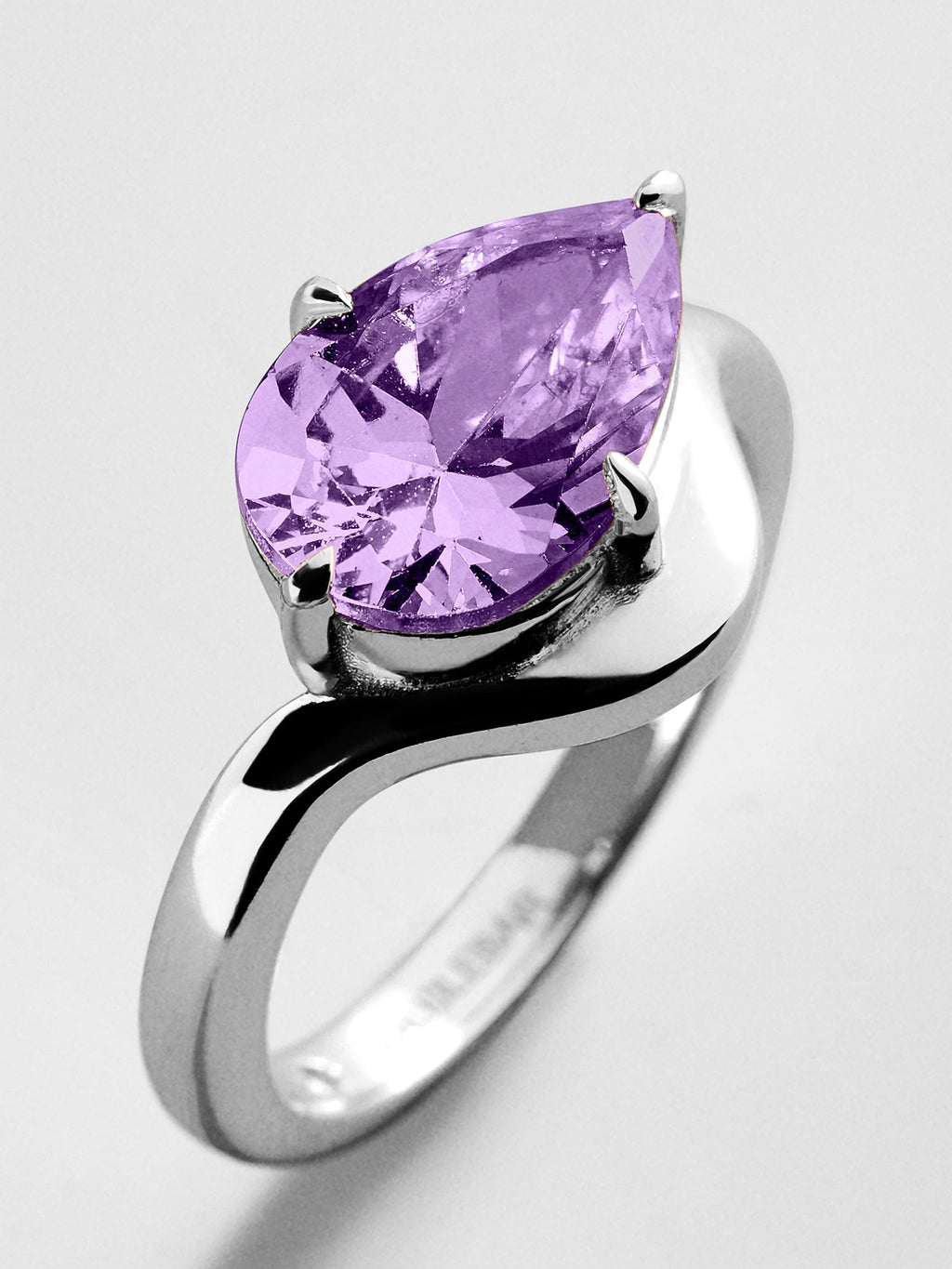 Wavy Custom Birthstone Ring - Silver