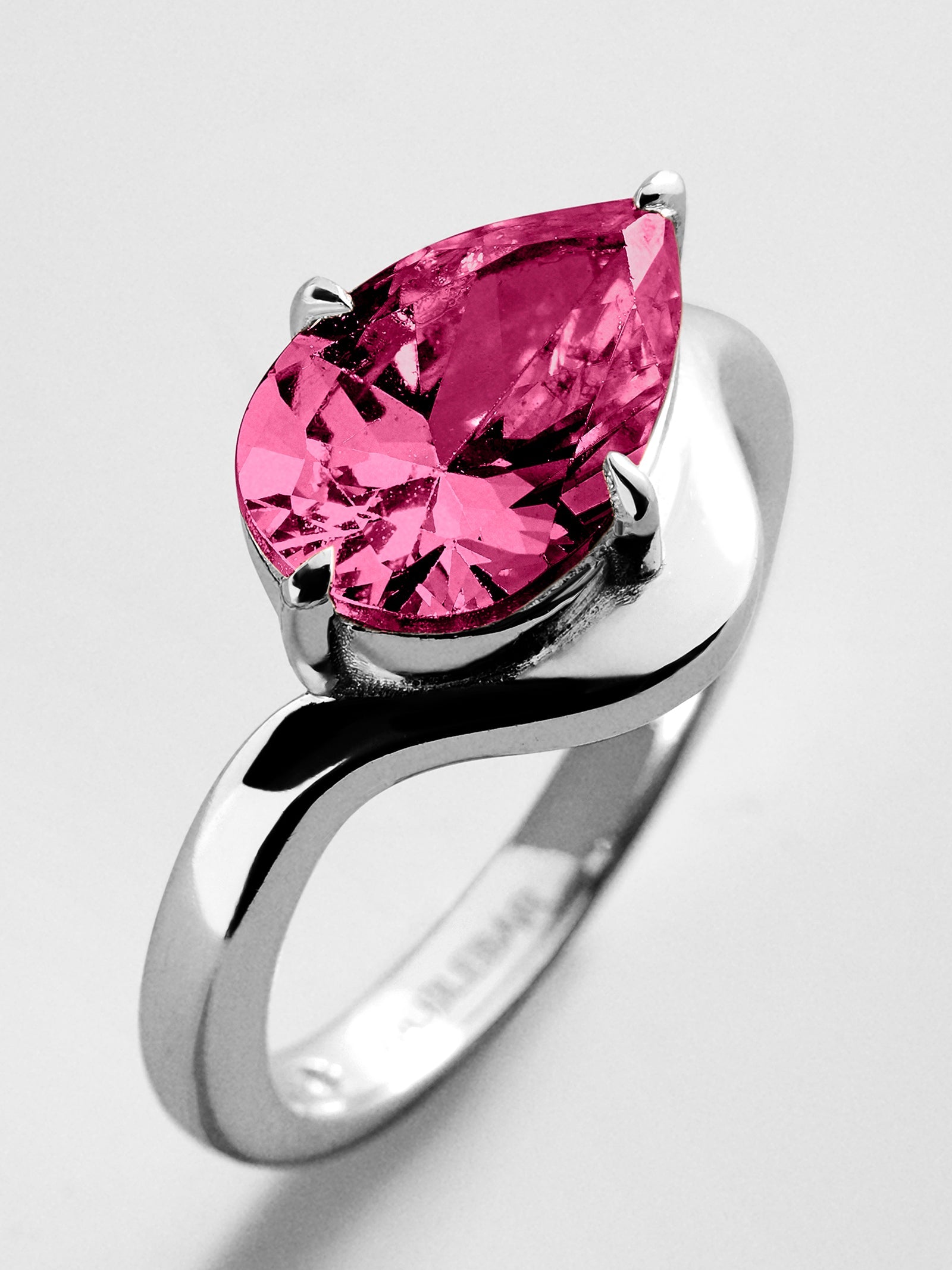 Wavy Custom Birthstone Ring - Silver