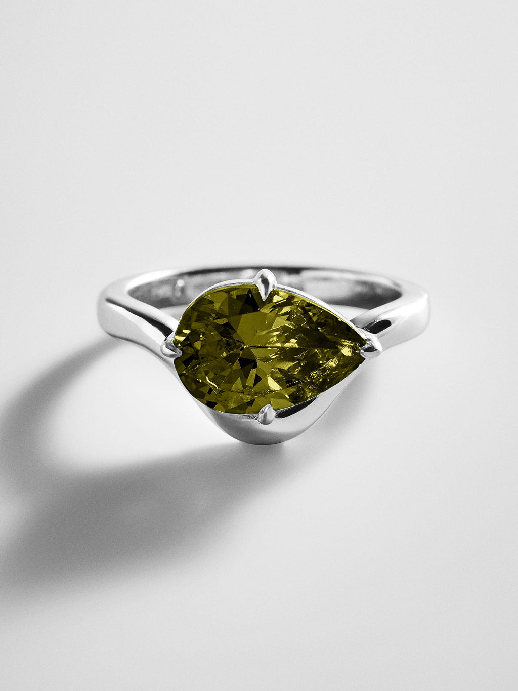 Wavy Custom Birthstone Ring - Silver
