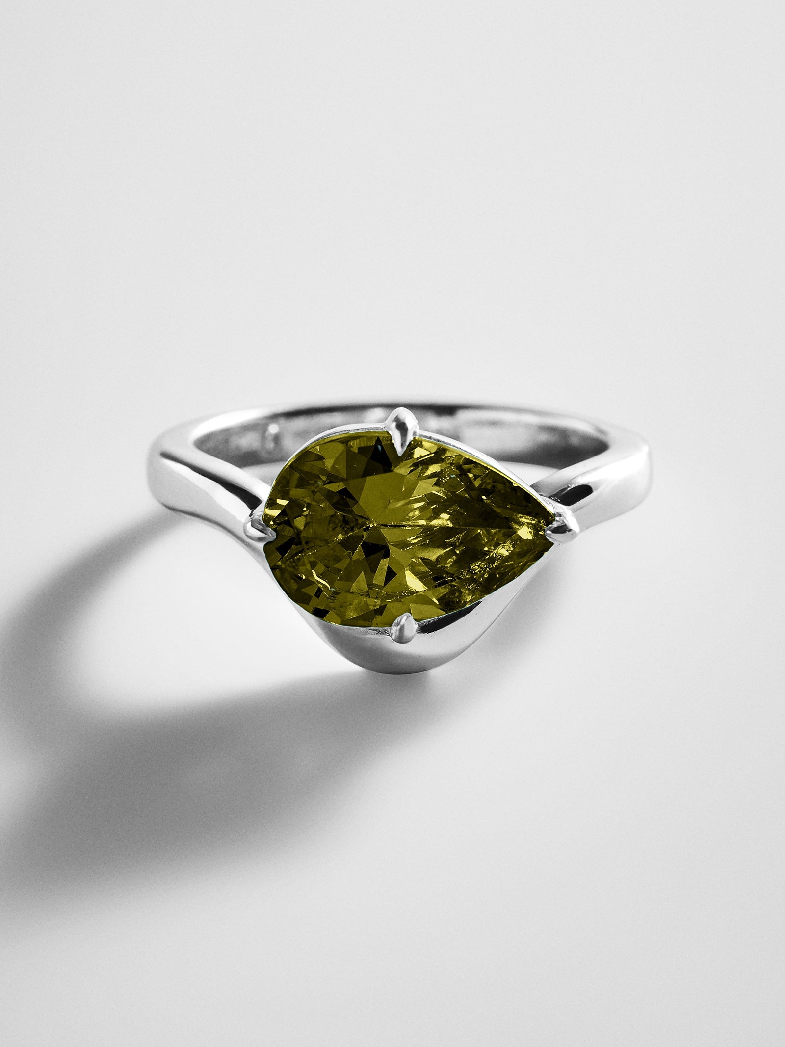 Wavy Custom Birthstone Ring - Silver