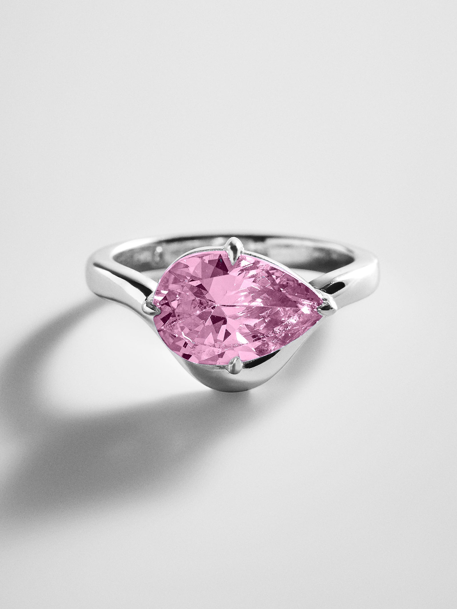 Wavy Custom Birthstone Ring - Silver