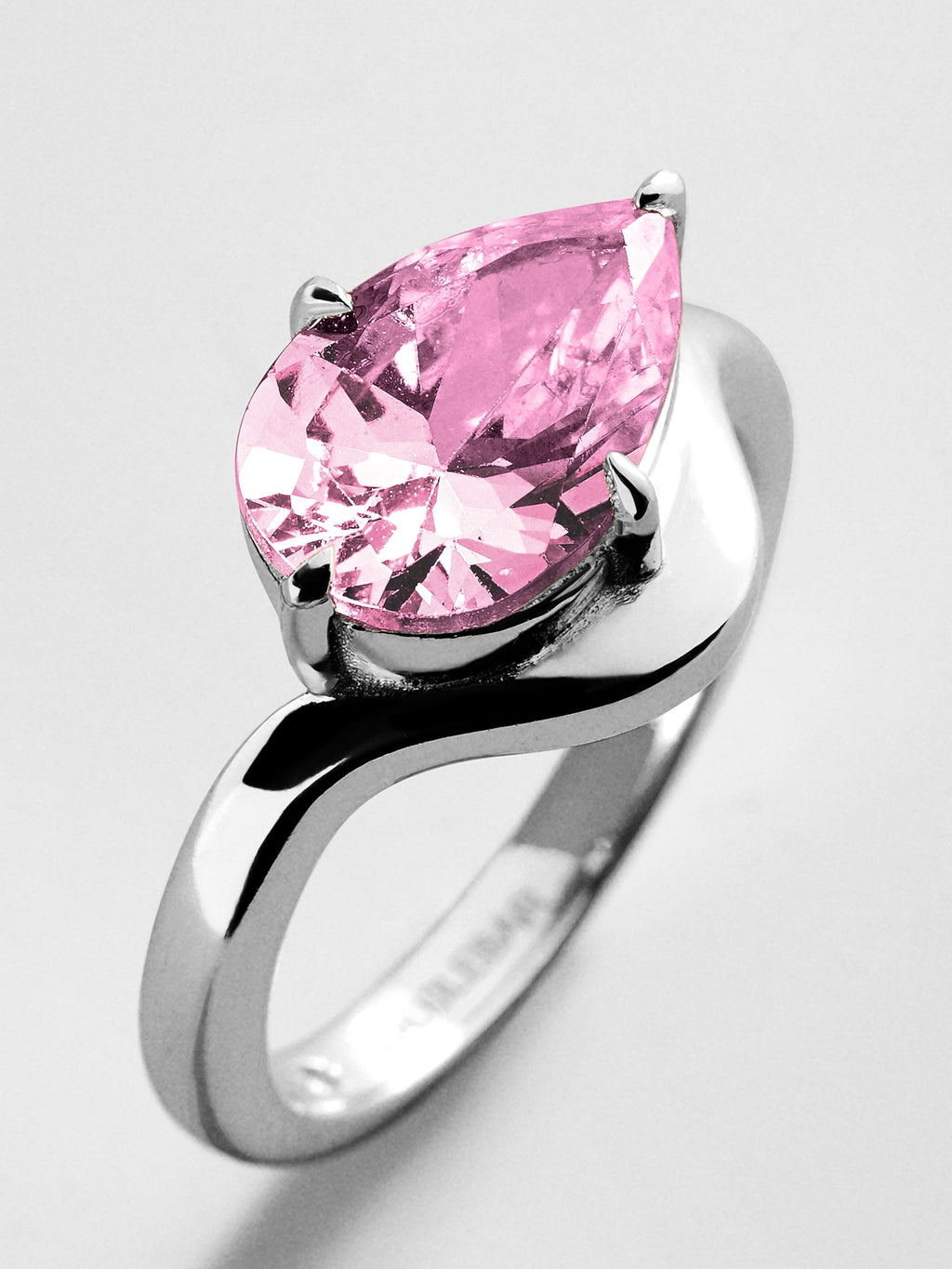Wavy Custom Birthstone Ring - Silver
