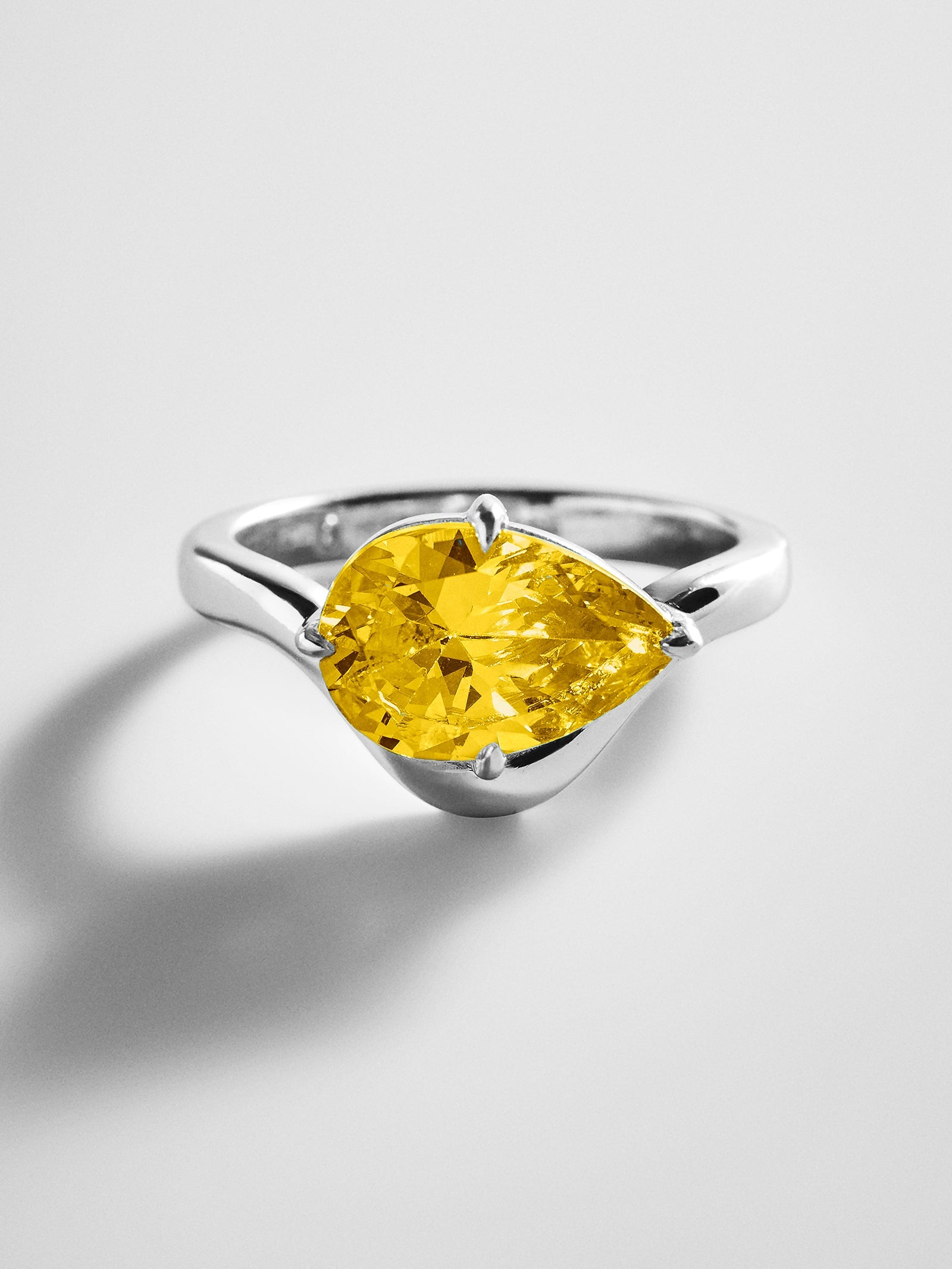 Wavy Custom Birthstone Ring - Silver