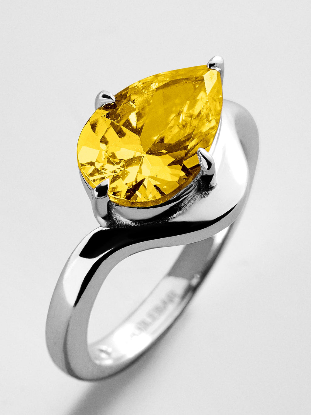 Wavy Custom Birthstone Ring - Silver