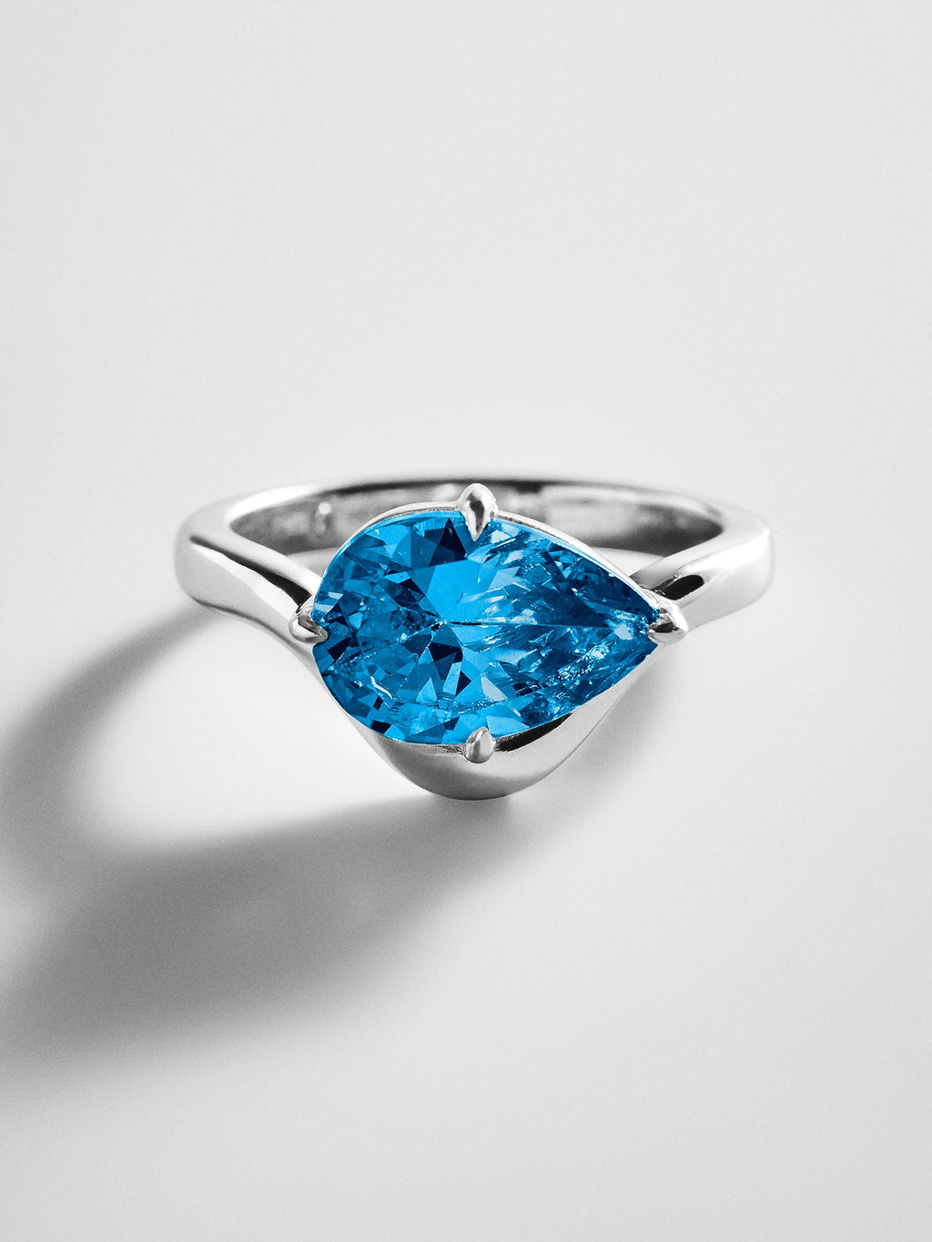 Wavy Custom Birthstone Ring - Silver