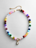 Janette Beaded Ring Necklace - Multi Bead