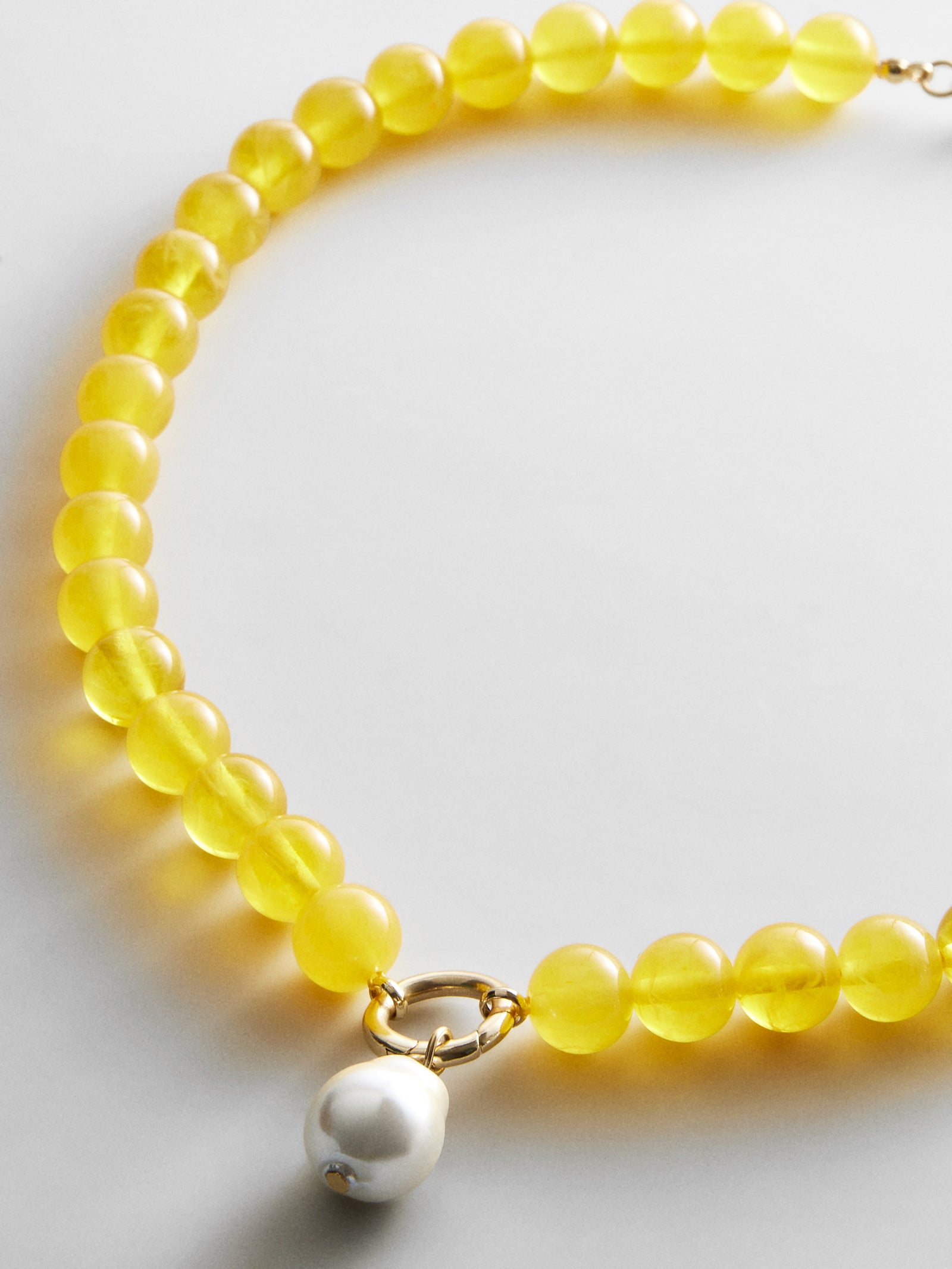 Janette Beaded Ring Necklace - Citrine