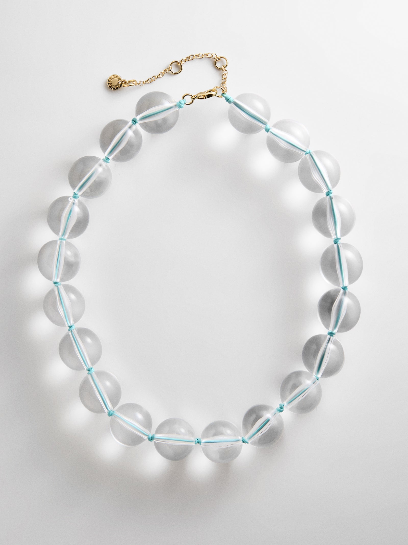 Jane Beaded Necklace - Clear/Turquoise