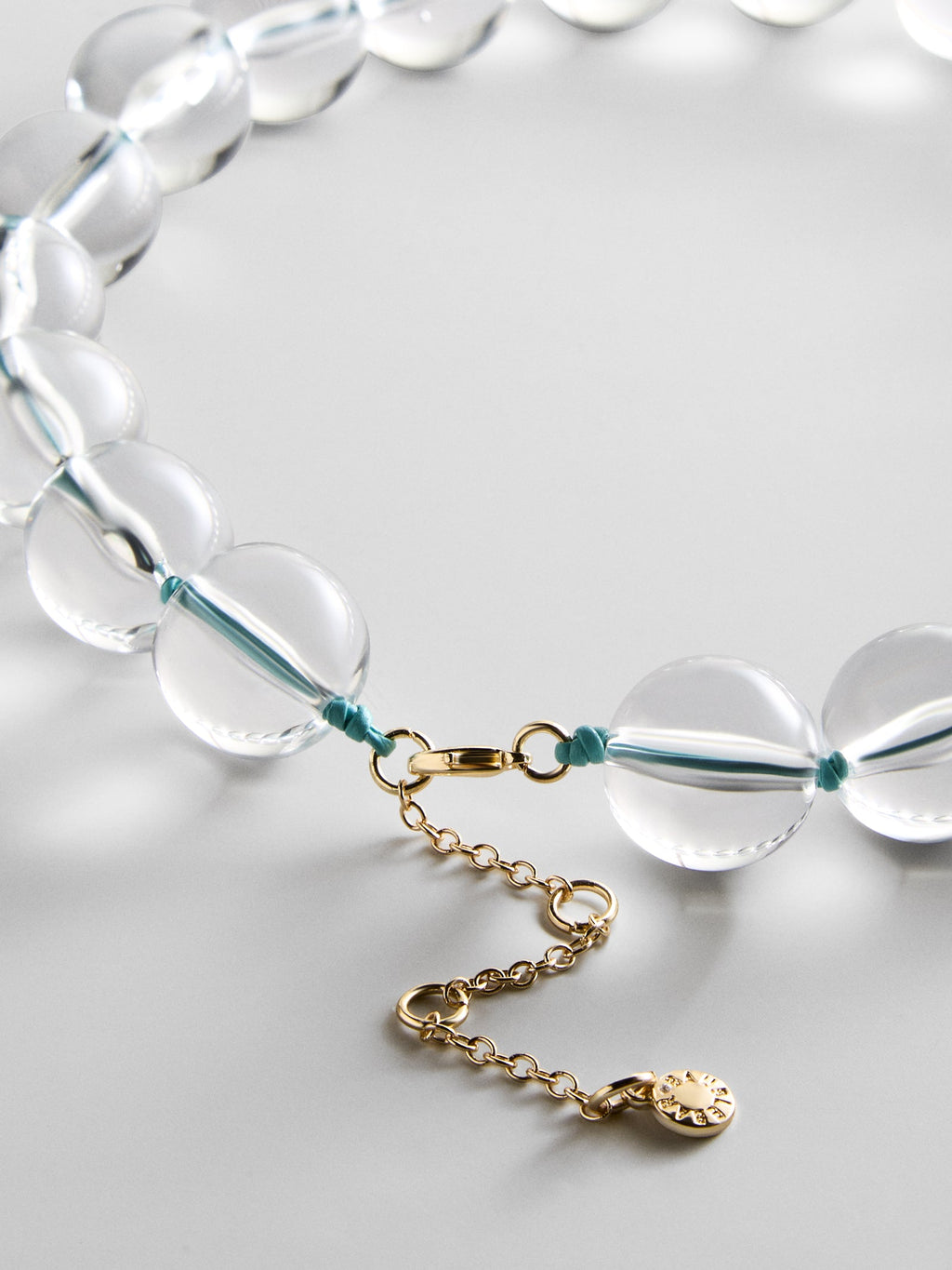 Jane Beaded Necklace - Clear/Turquoise