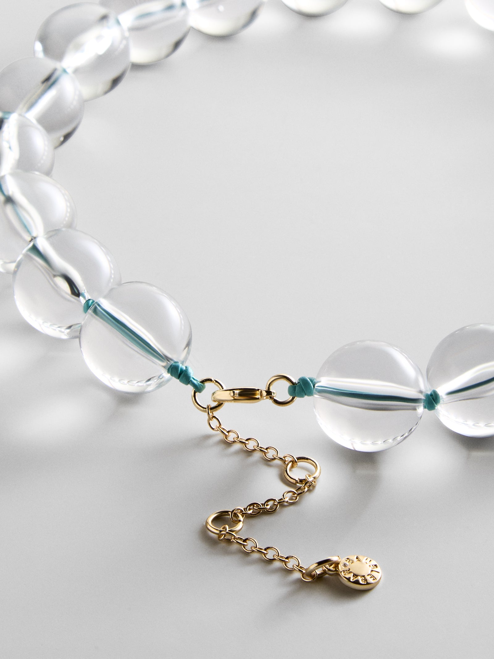 Jane Beaded Necklace - Clear/Turquoise