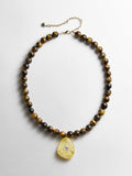 Jamie Semi-Precious Beaded Necklace - Tiger's Eye/Citrine