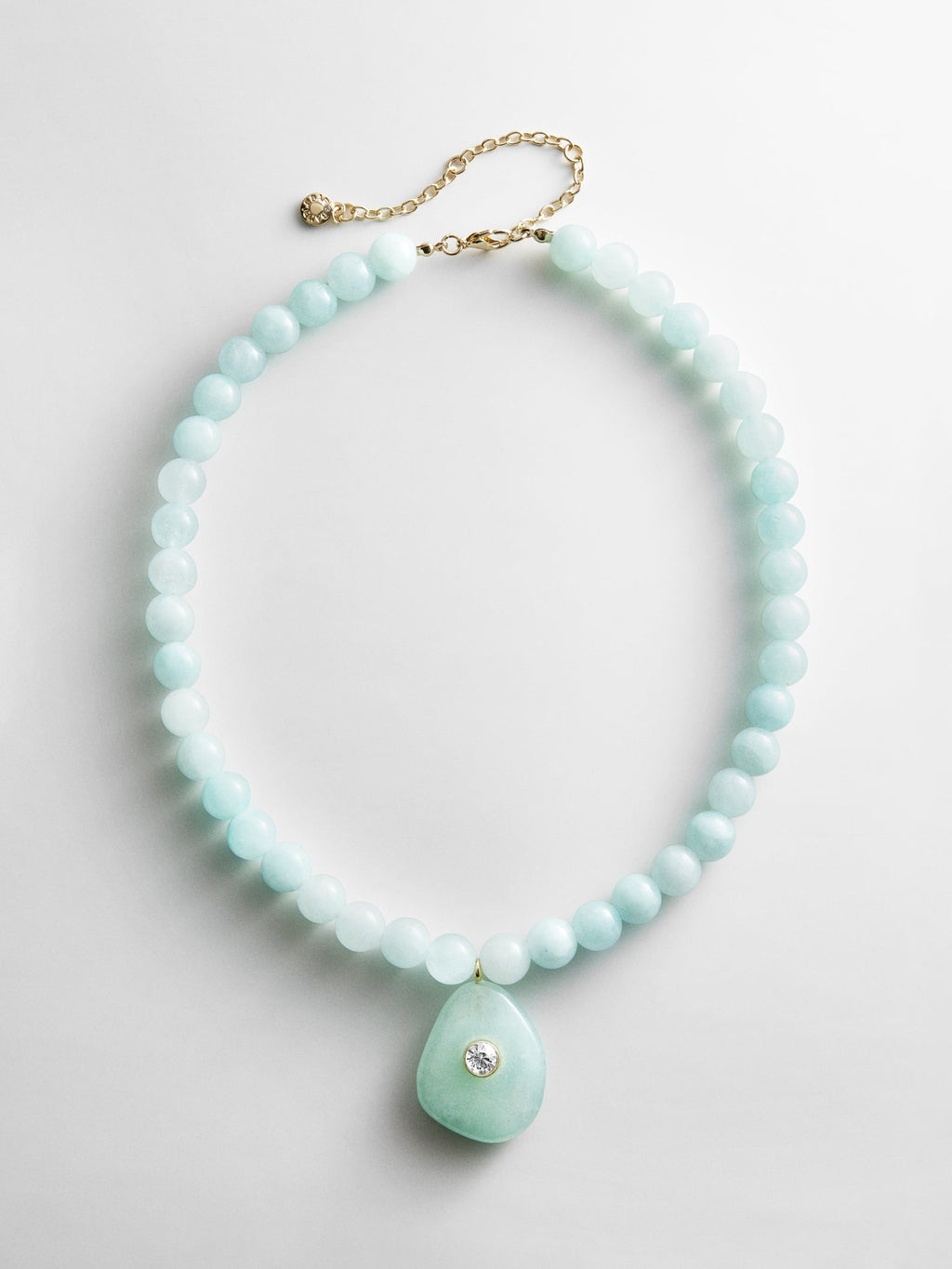 Jamie Semi-Precious Beaded Necklace - Light Turquoise/Jade