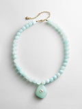 Jamie Semi-Precious Beaded Necklace - Light Turquoise/Jade