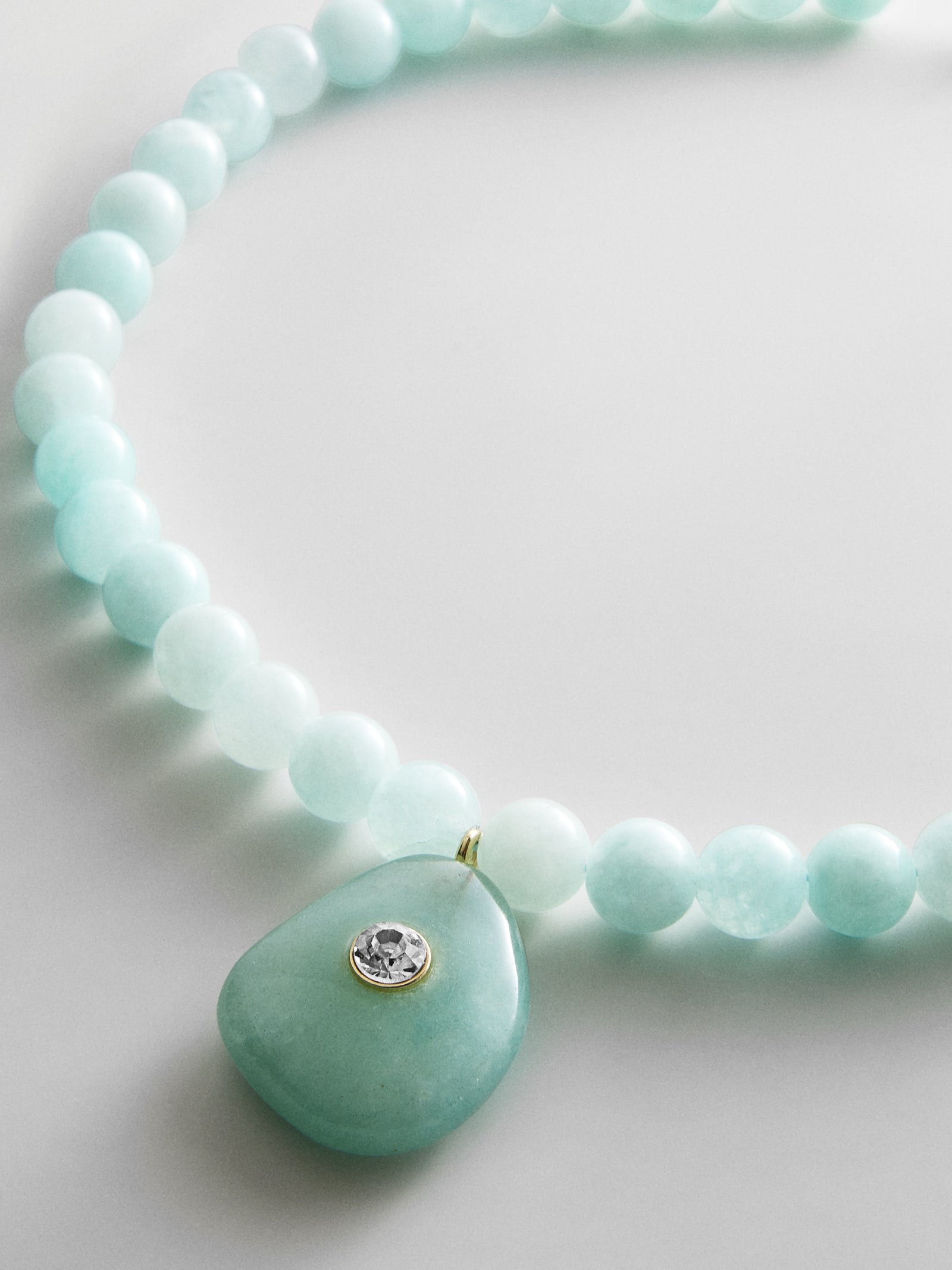 Jamie Semi-Precious Beaded Necklace - Light Turquoise/Jade