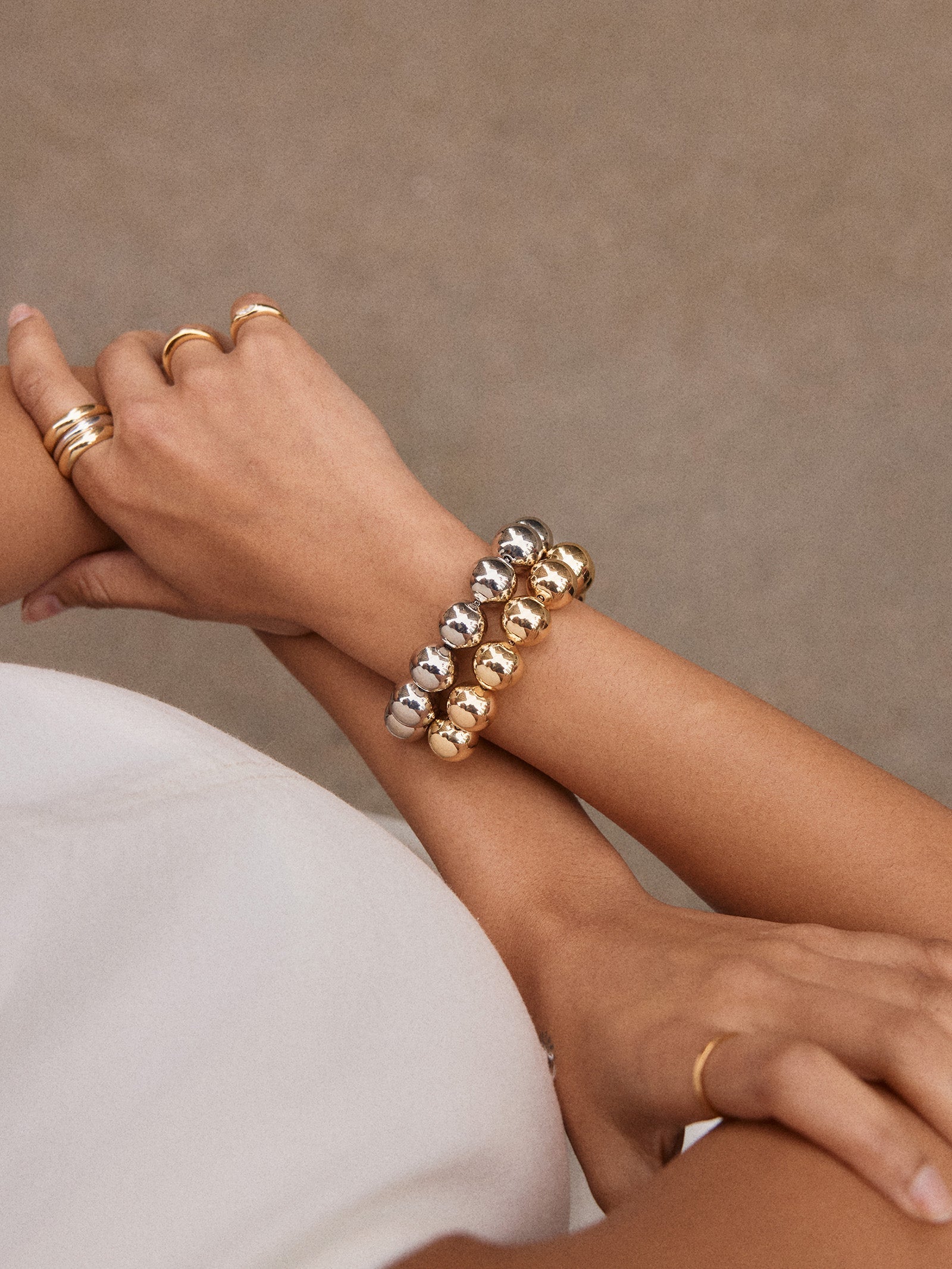 Jane Beaded Bracelet - Silver