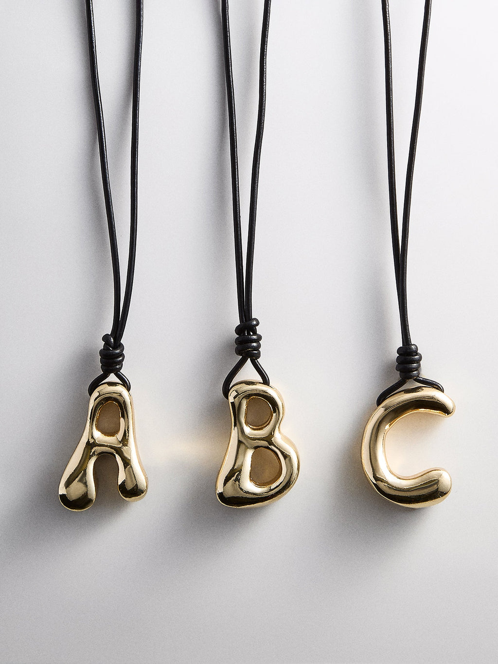 Cord Initial Necklace - Gold