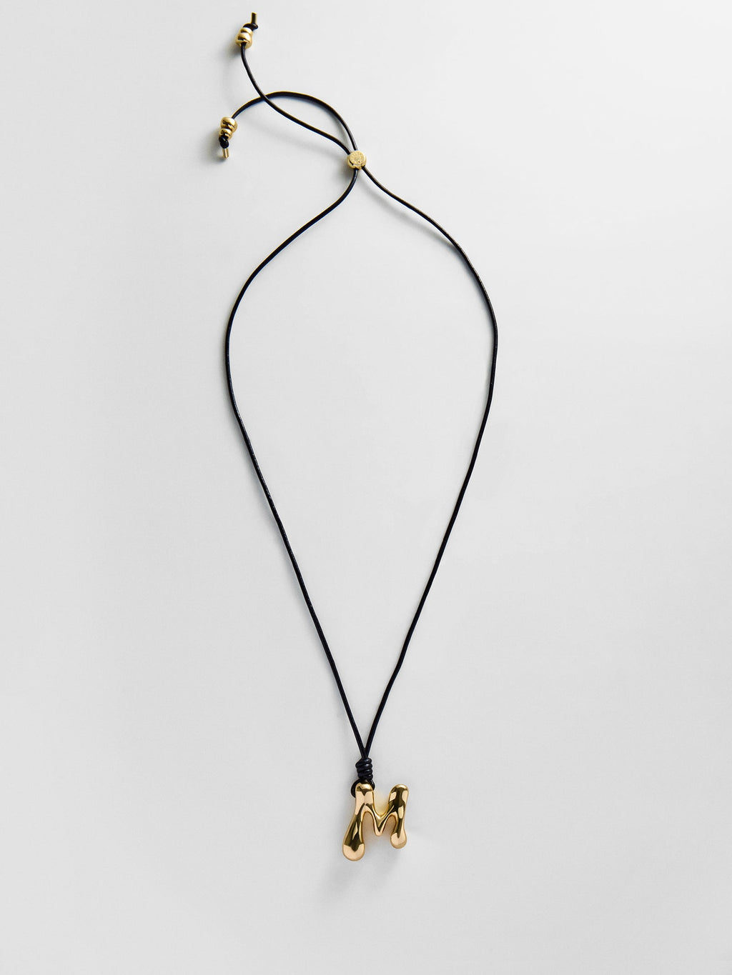 Cord Initial Necklace - Gold