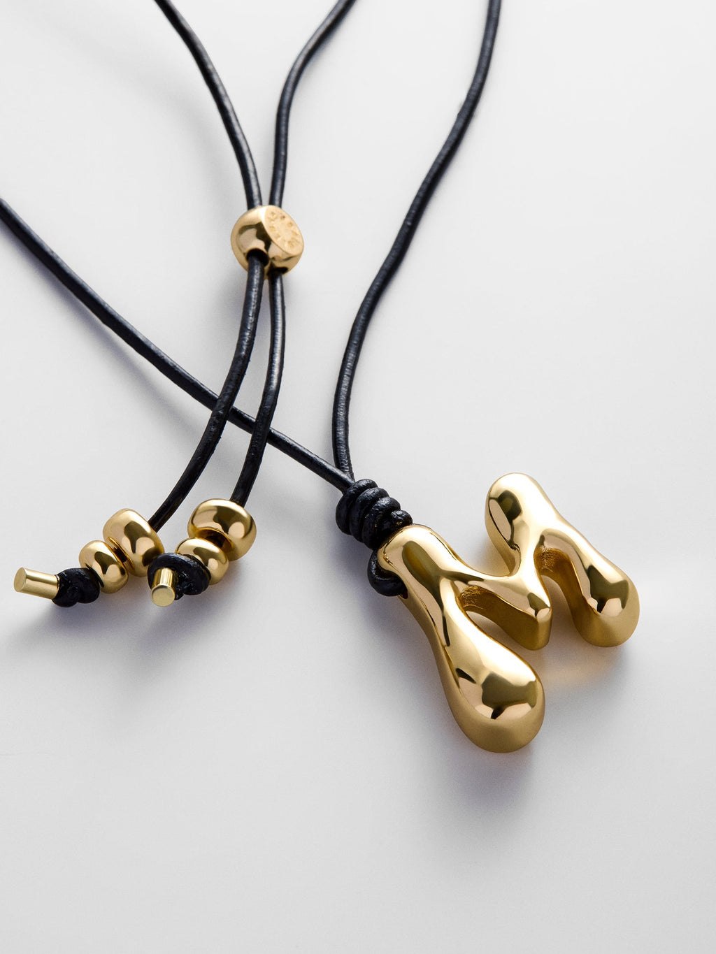 Cord Initial Necklace - Gold