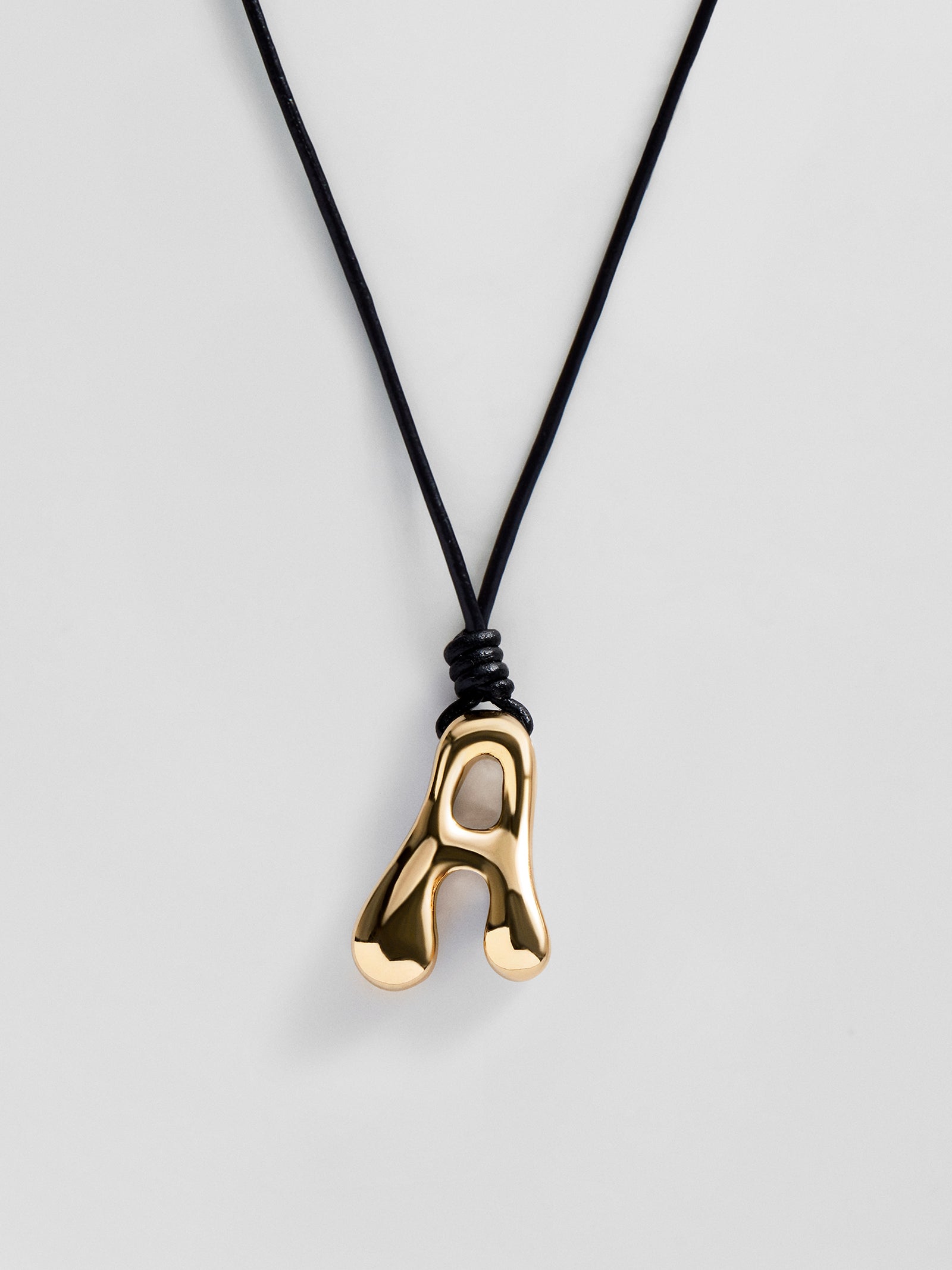 Cord Initial Necklace - Gold